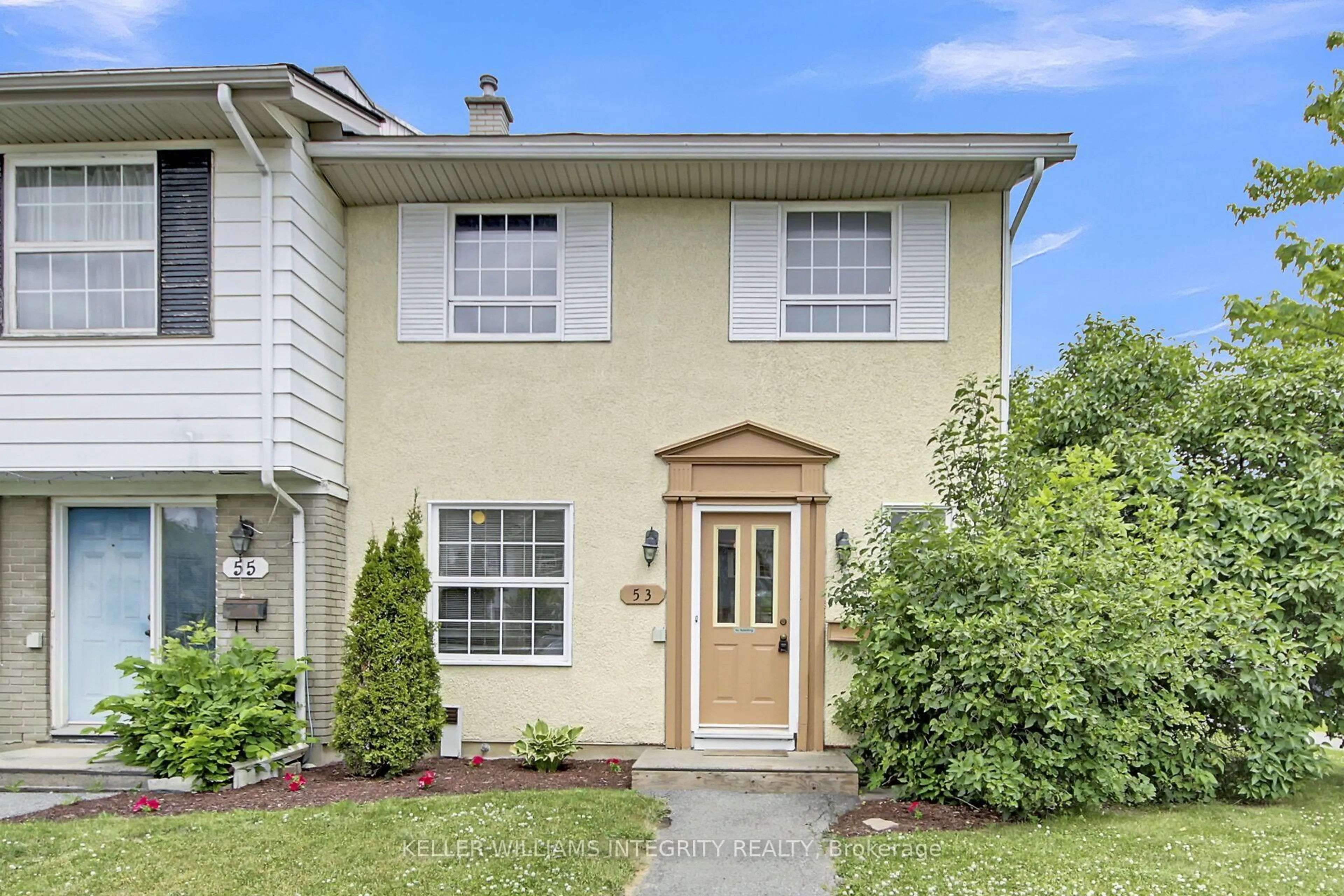 Home with vinyl exterior material, street for 53 Monterey Dr, Ottawa Ontario K2H 7A9