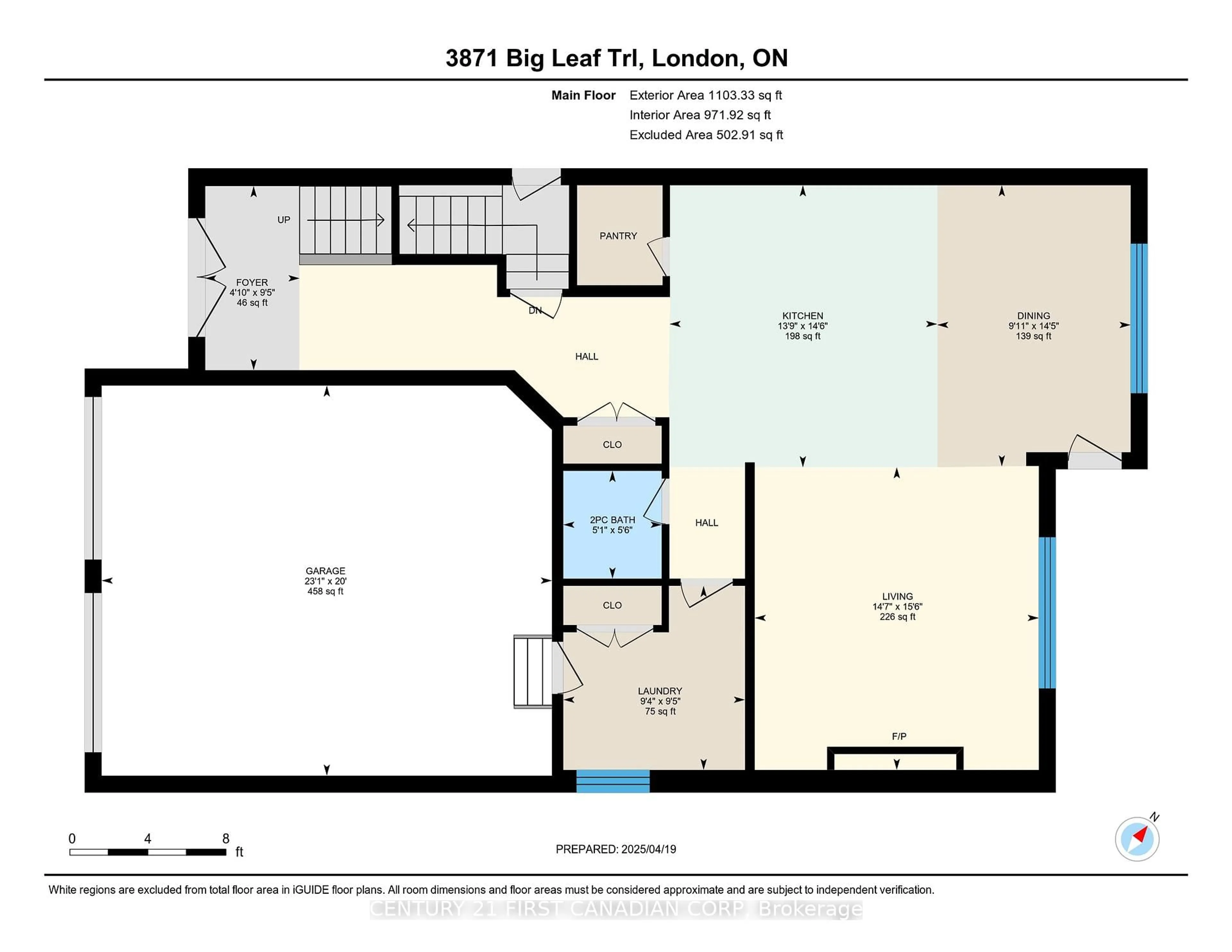 Floor plan for 3871 BIG LEAF Tr, London South Ontario N6P 1H5