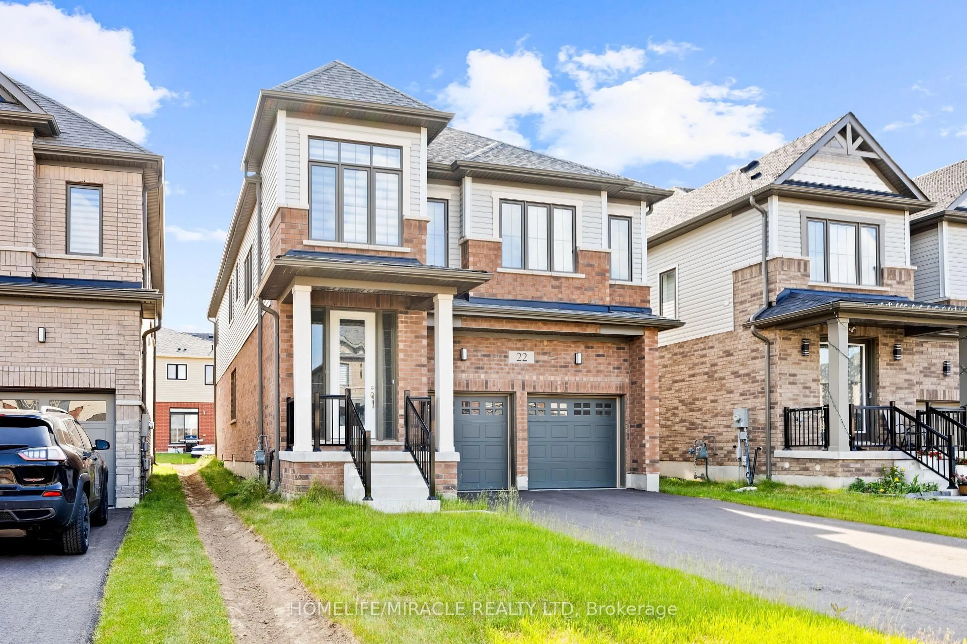 Home with brick exterior material, street for 22 Rustic Oak Tr, North Dumfries Ontario N0B 1E0