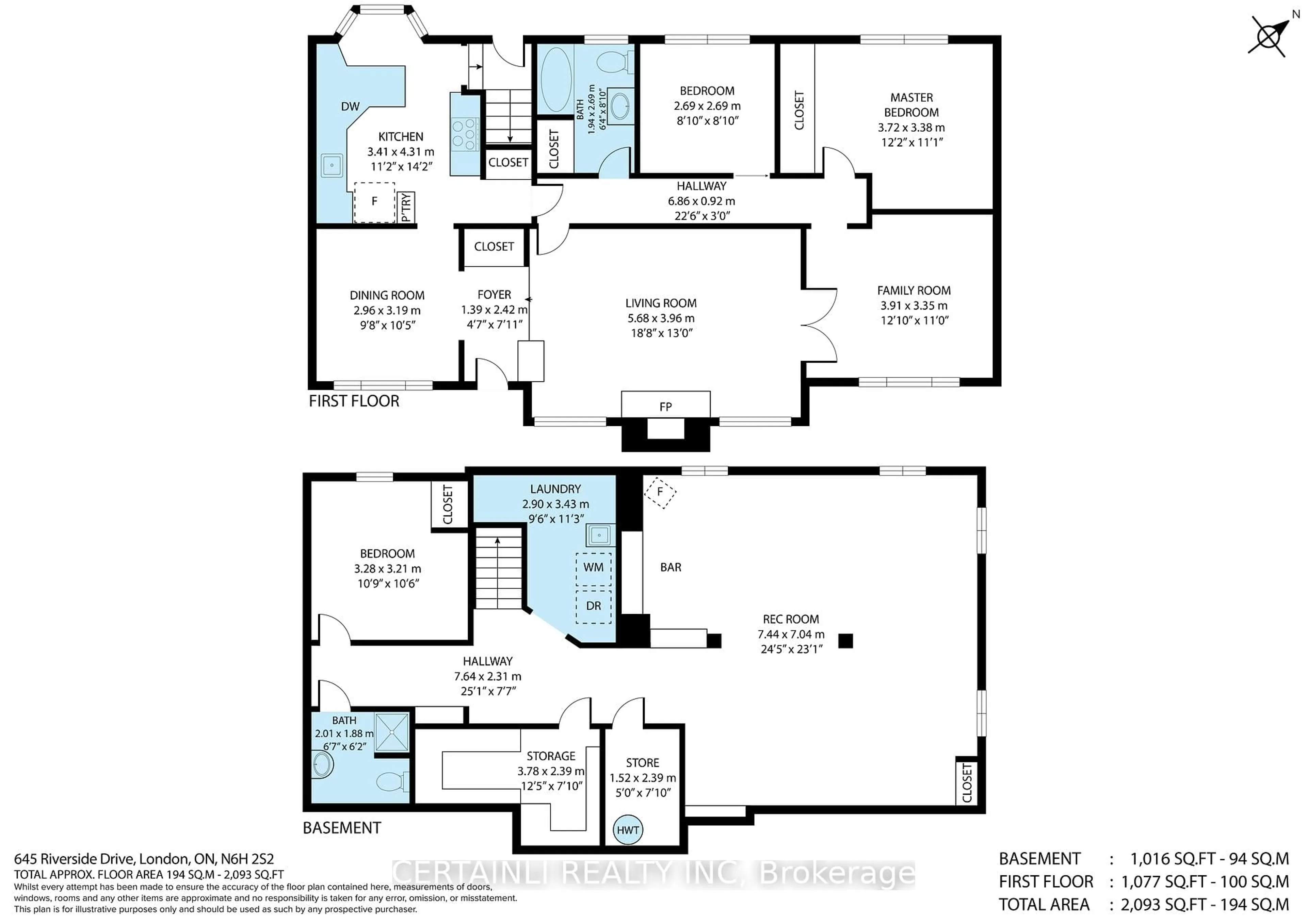 Floor plan for 645 Riverside Dr, London North Ontario N6H 2S2