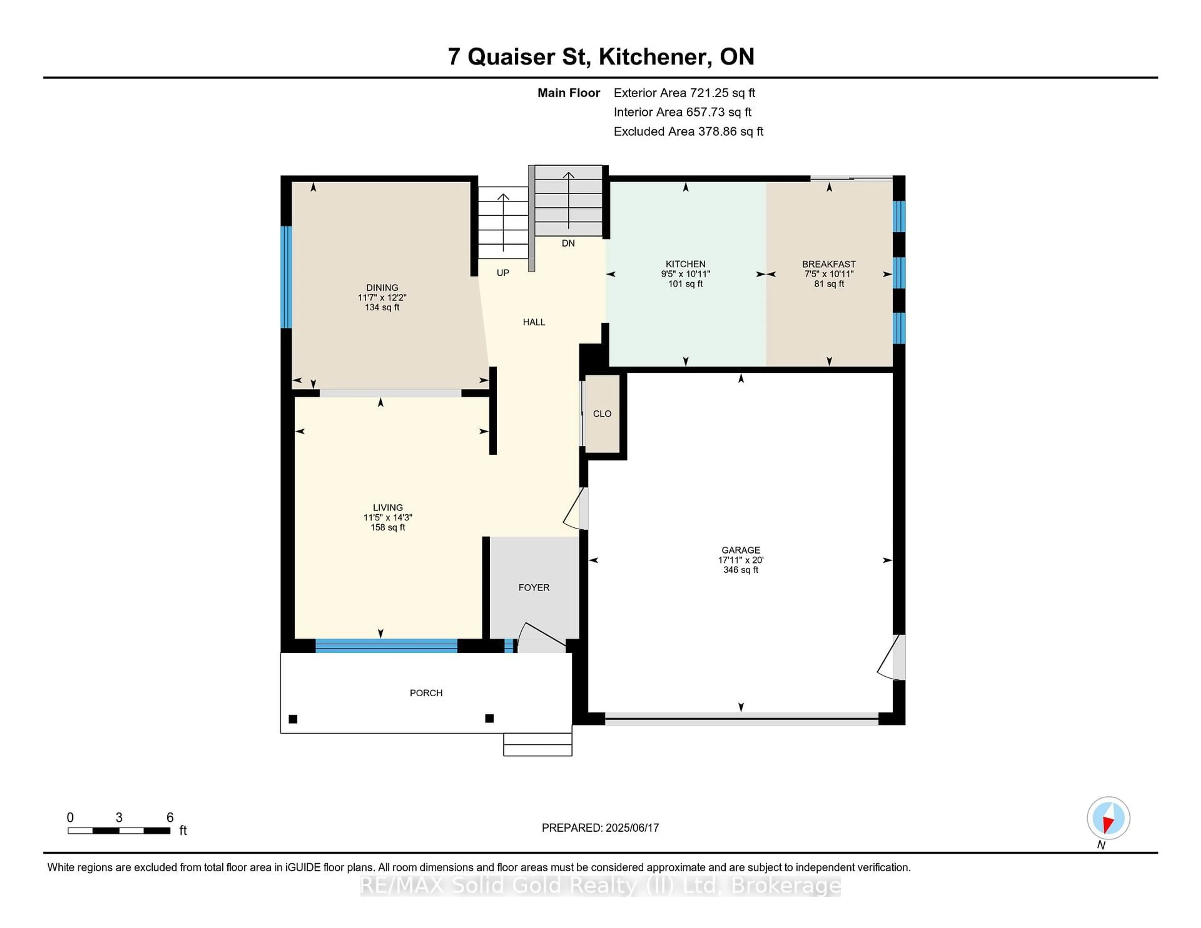 Floor plan for 7 Quaiser St, Kitchener Ontario N2A 3R5
