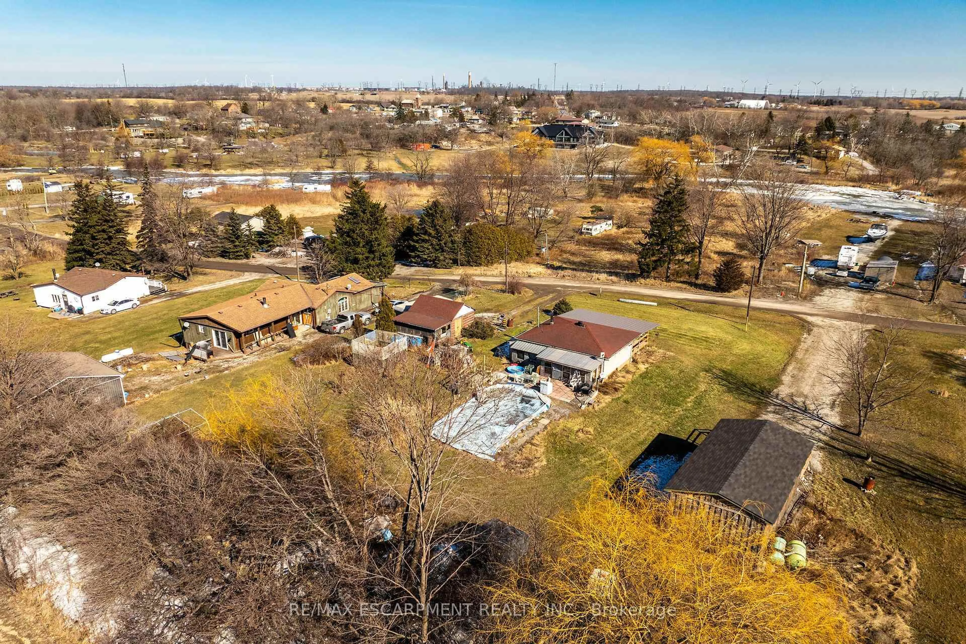 A pic from outside/outdoor area/front of a property/back of a property/a pic from drone, water/lake/river/ocean view for 36 Nanticoke Valley Rd, Haldimand Ontario N0A 1L0