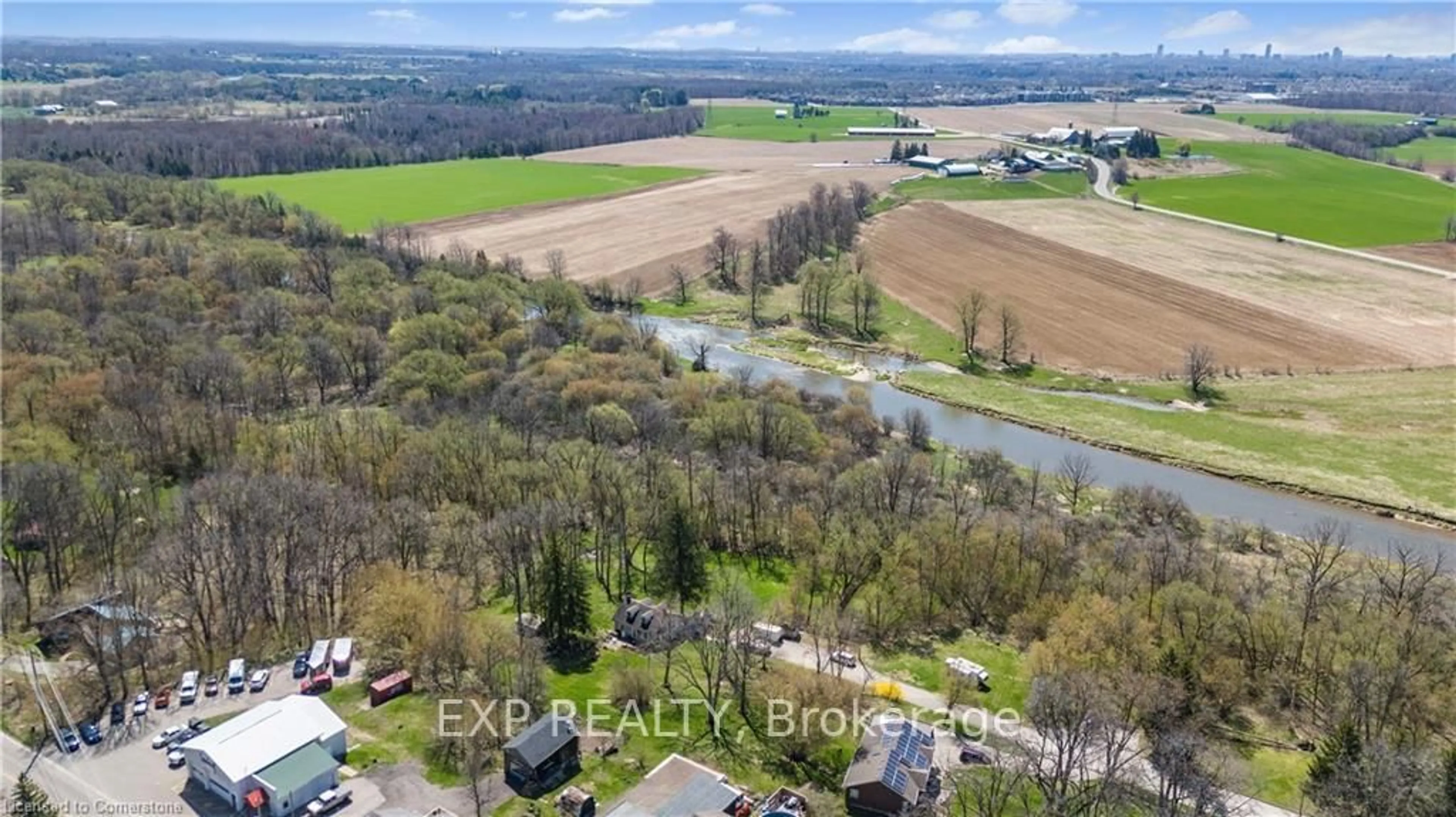 A pic from outside/outdoor area/front of a property/back of a property/a pic from drone, water/lake/river/ocean view for 36 Elgin St, Woolwich Ontario N3B 1Y3