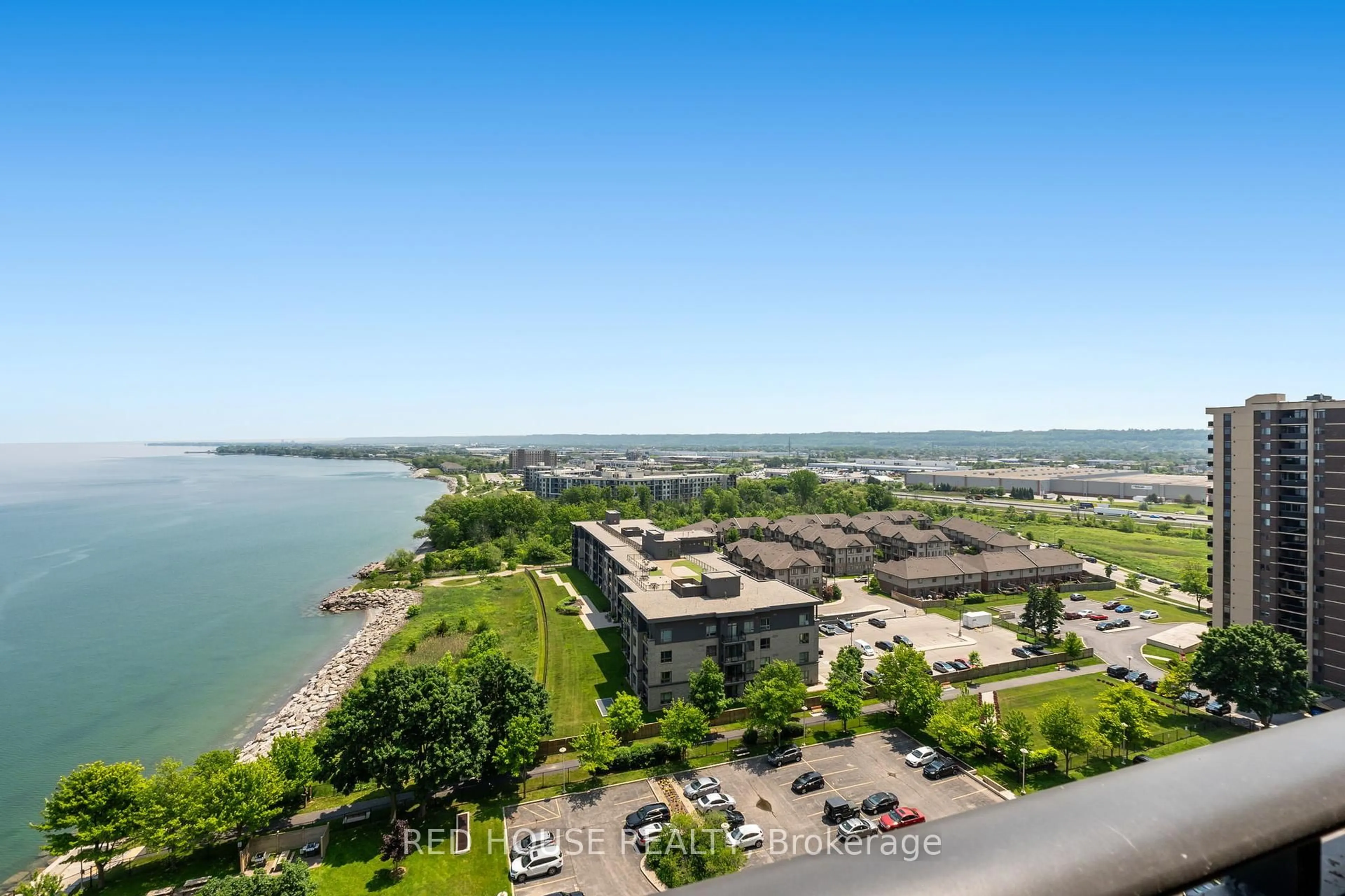 A pic from outside/outdoor area/front of a property/back of a property/a pic from drone, water/lake/river/ocean view for 500 Green Rd #1706, Hamilton Ontario L8E 3M6