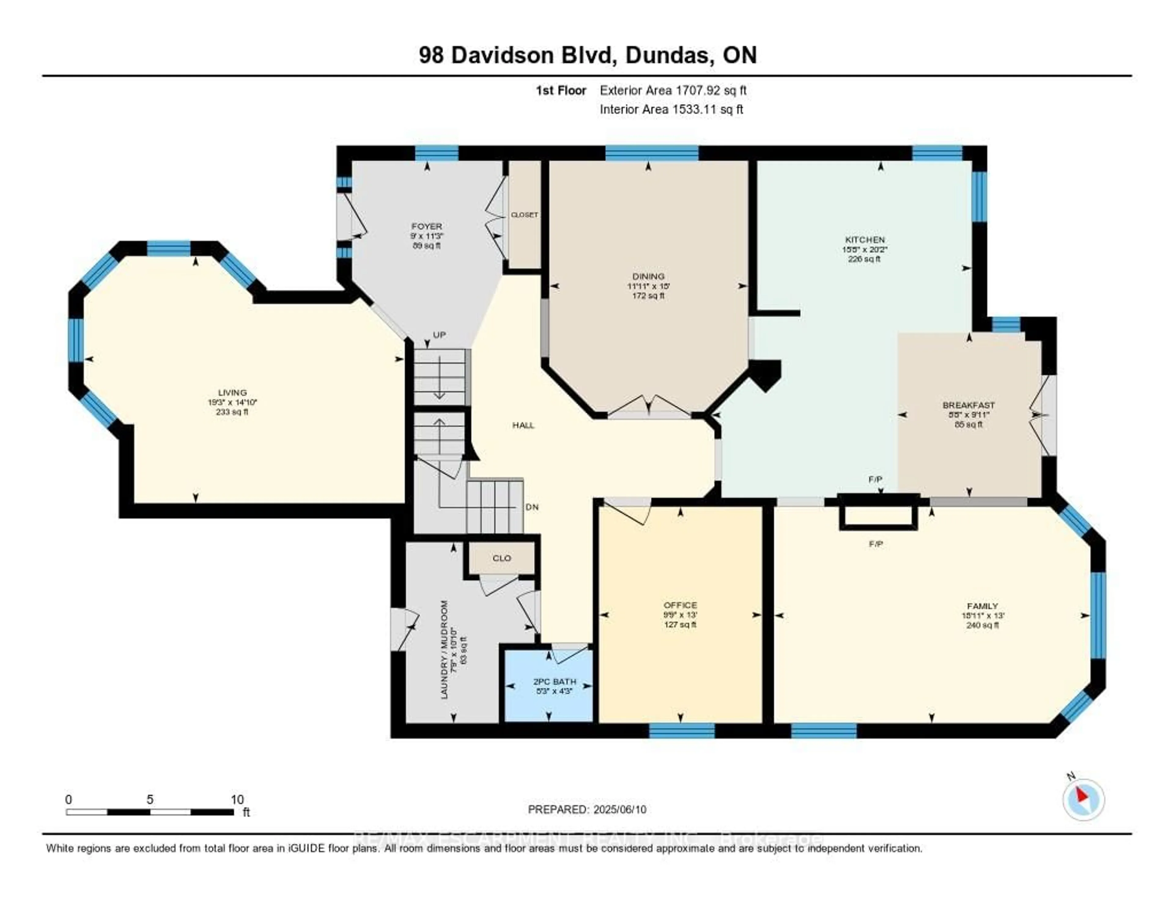 Floor plan for 98 Davidson Blvd, Hamilton Ontario L9H 7M4