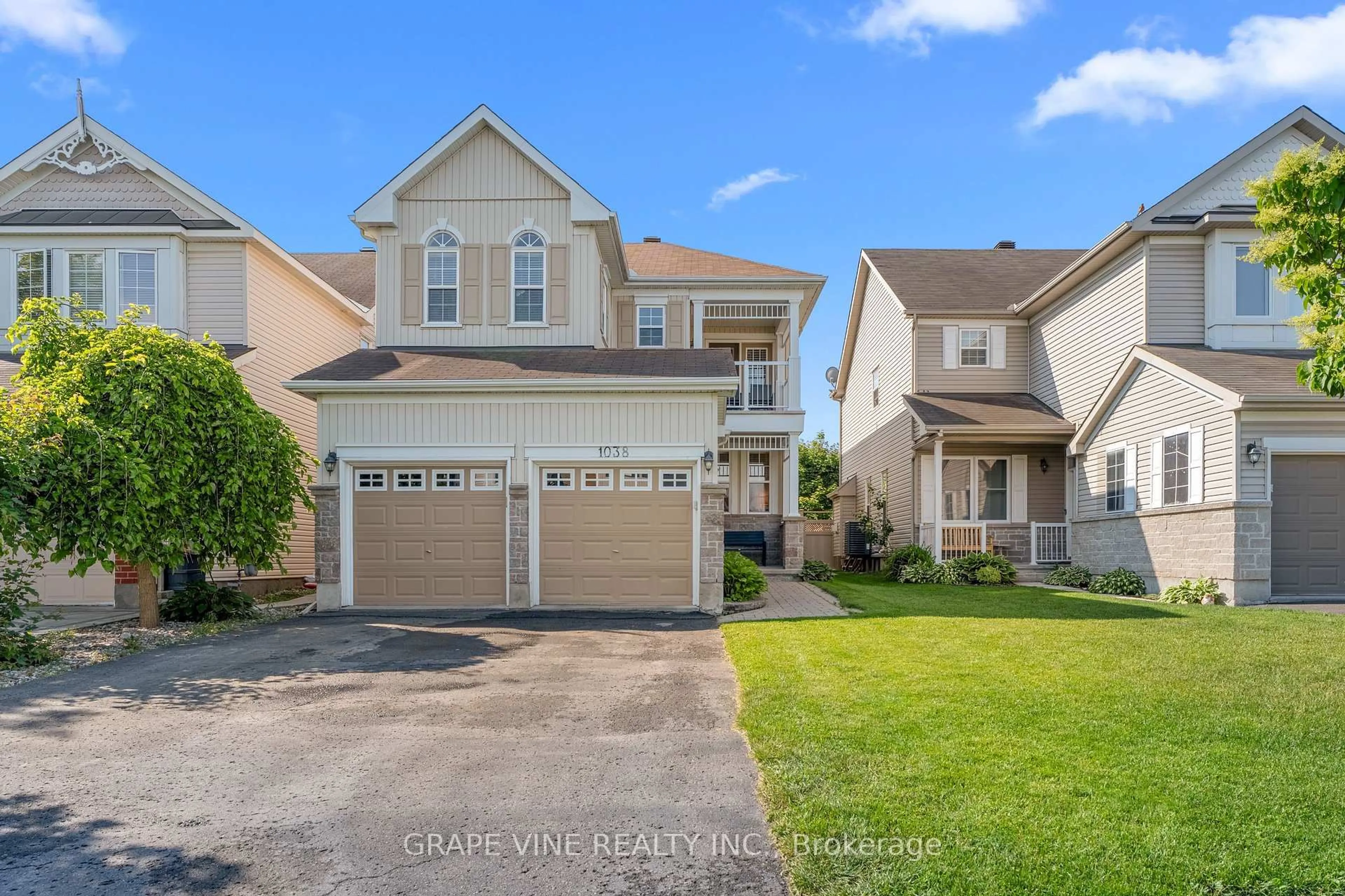 Home with vinyl exterior material, street for 1038 Fieldfair Way, Orleans Ontario K4A 0E2