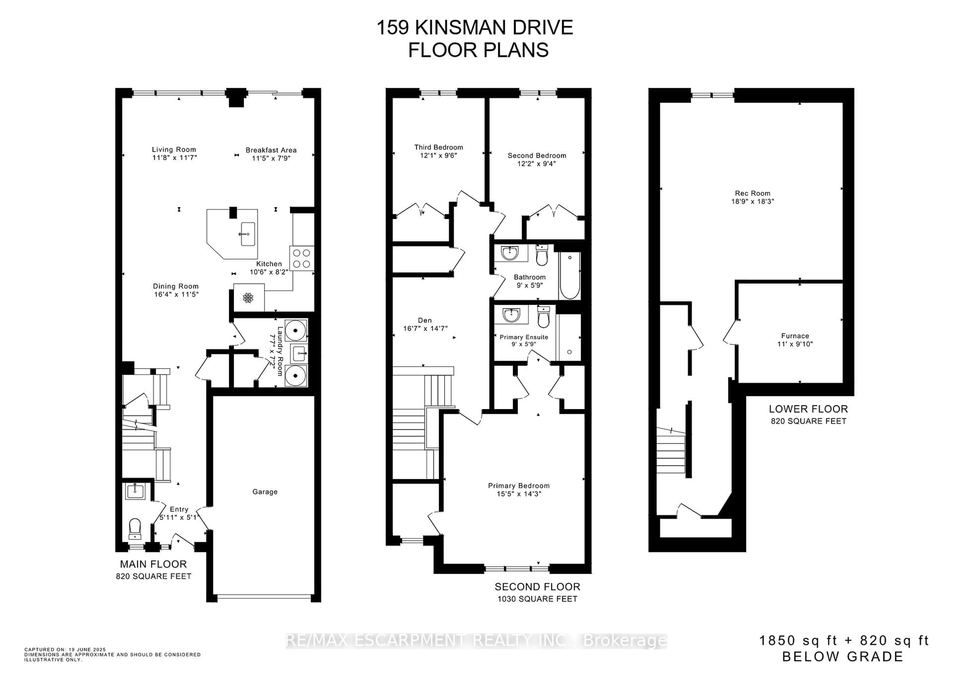 Floor plan for 159 Kinsman Dr, Hamilton Ontario L0R 1C0