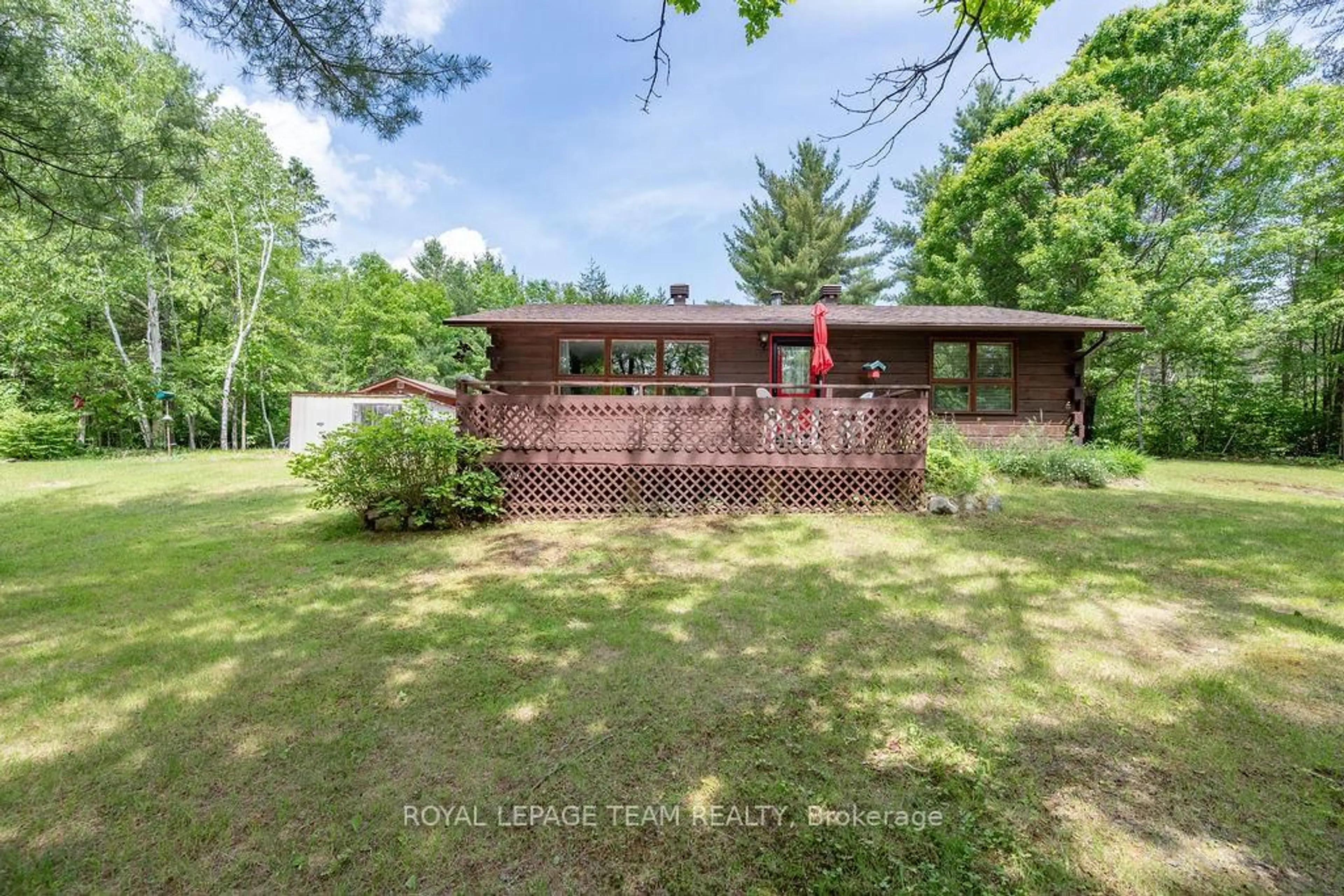 A pic from outside/outdoor area/front of a property/back of a property/a pic from drone, water/lake/river/ocean view for 153 Recoskie Lane, Killaloe Ontario K0J 2A0