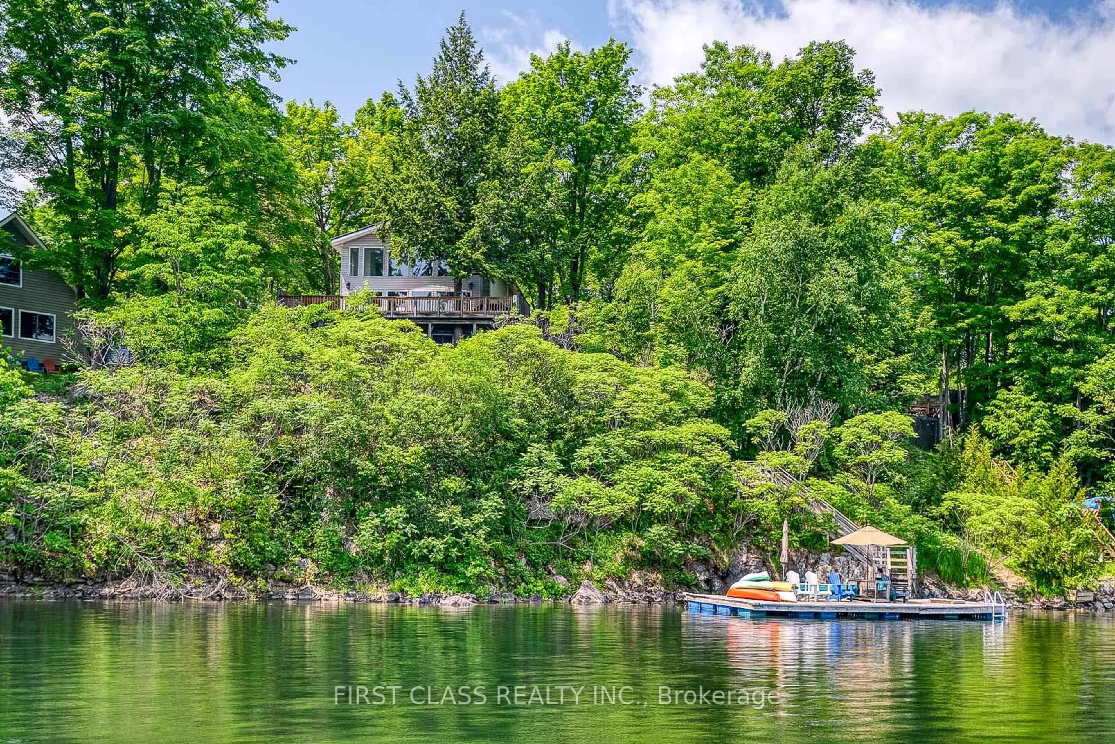 A pic from outside/outdoor area/front of a property/back of a property/a pic from drone, water/lake/river/ocean view for 312A Henry Lane, Godfrey Ontario K0H 1T0