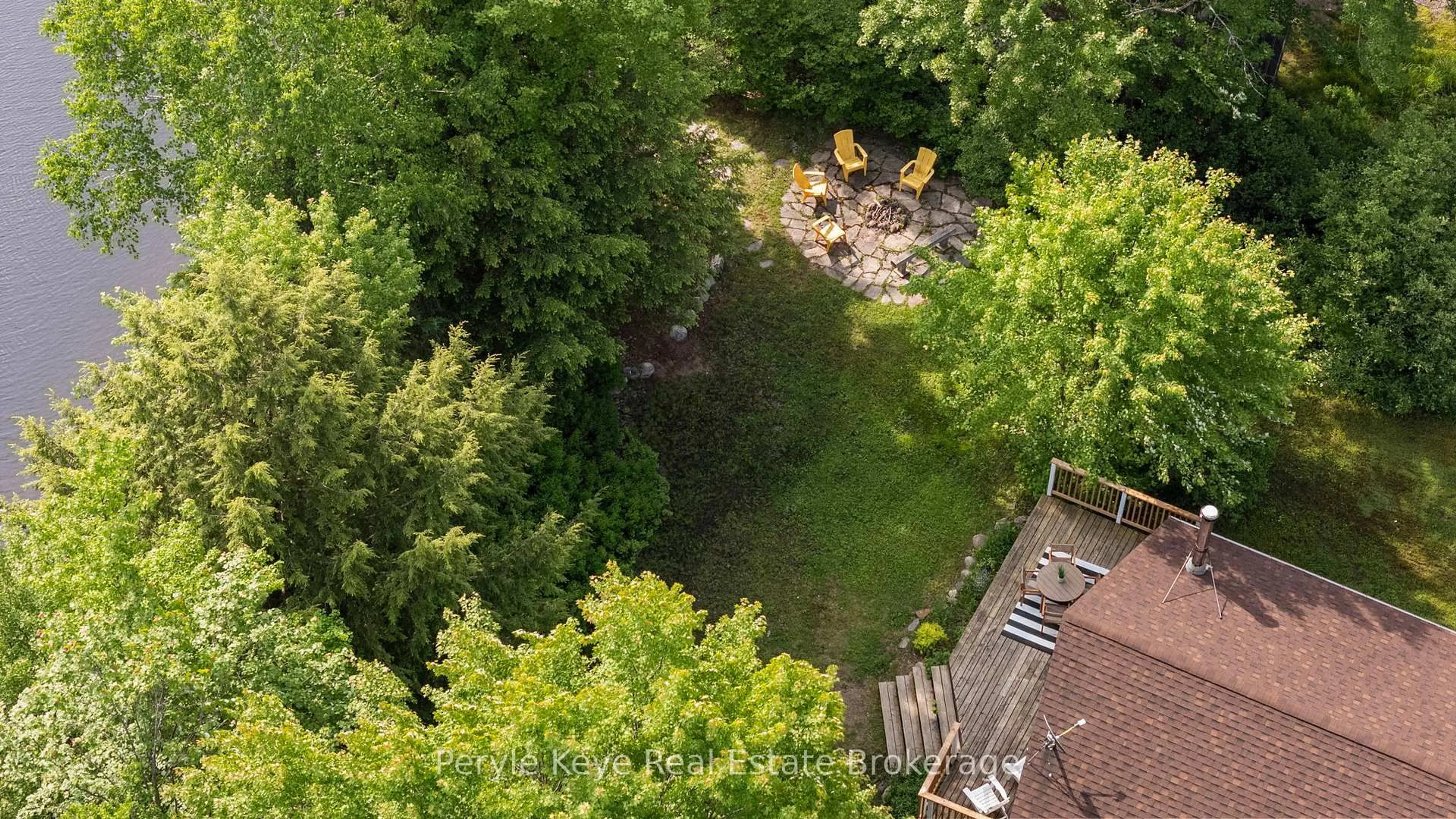 A pic from outside/outdoor area/front of a property/back of a property/a pic from drone, forest/trees view for 1181 Sherwood Forest Rd, Bracebridge Ontario P1L 1X3