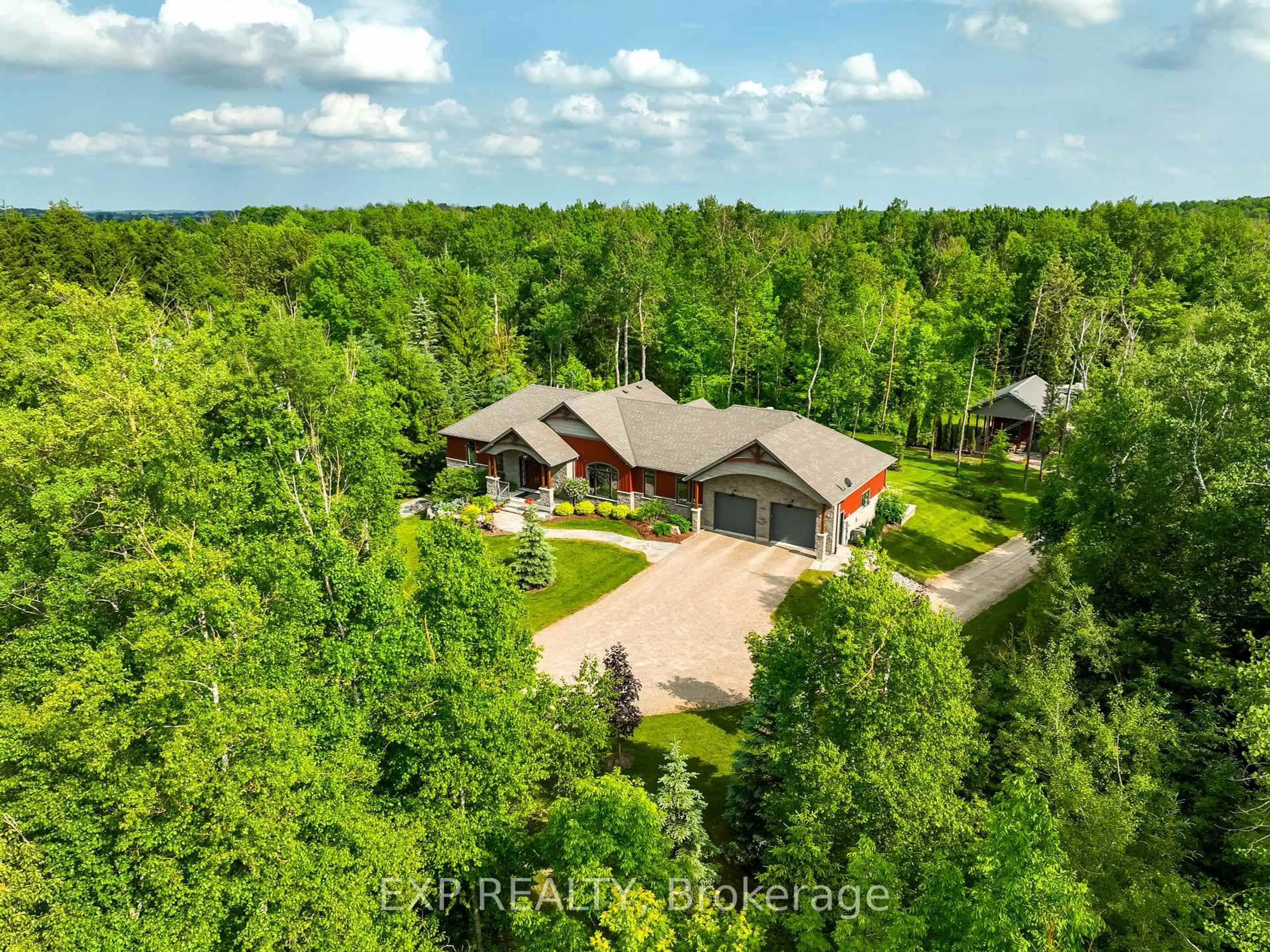 A pic from outside/outdoor area/front of a property/back of a property/a pic from drone, forest/trees view for 282258 Concession 4-5 Rd, East Luther Grand Valley Ontario L9W 0W4