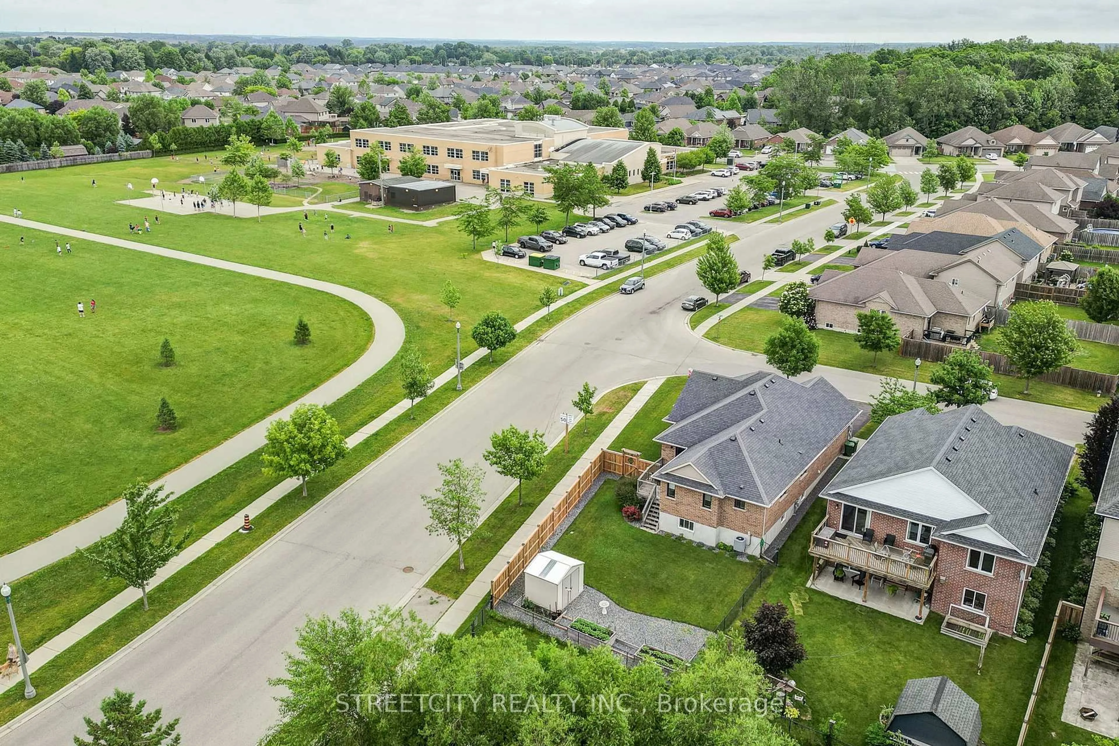 A pic from outside/outdoor area/front of a property/back of a property/a pic from drone, street for 2 Noble Lane, St. Thomas Ontario N5R 0C4