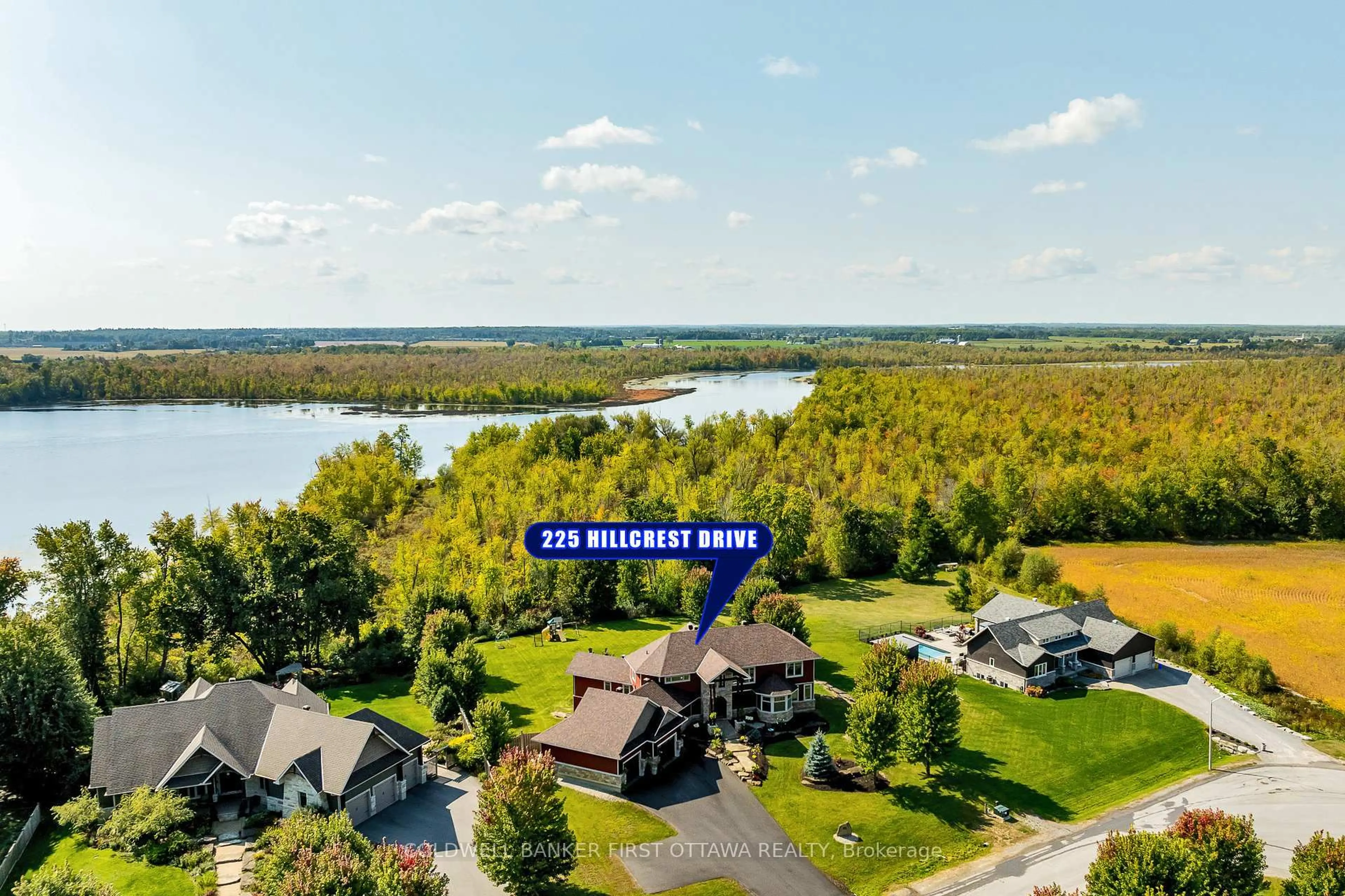 A pic from outside/outdoor area/front of a property/back of a property/a pic from drone, water/lake/river/ocean view for 225 HILLCREST Dr, Almonte Ontario K0A 1A0