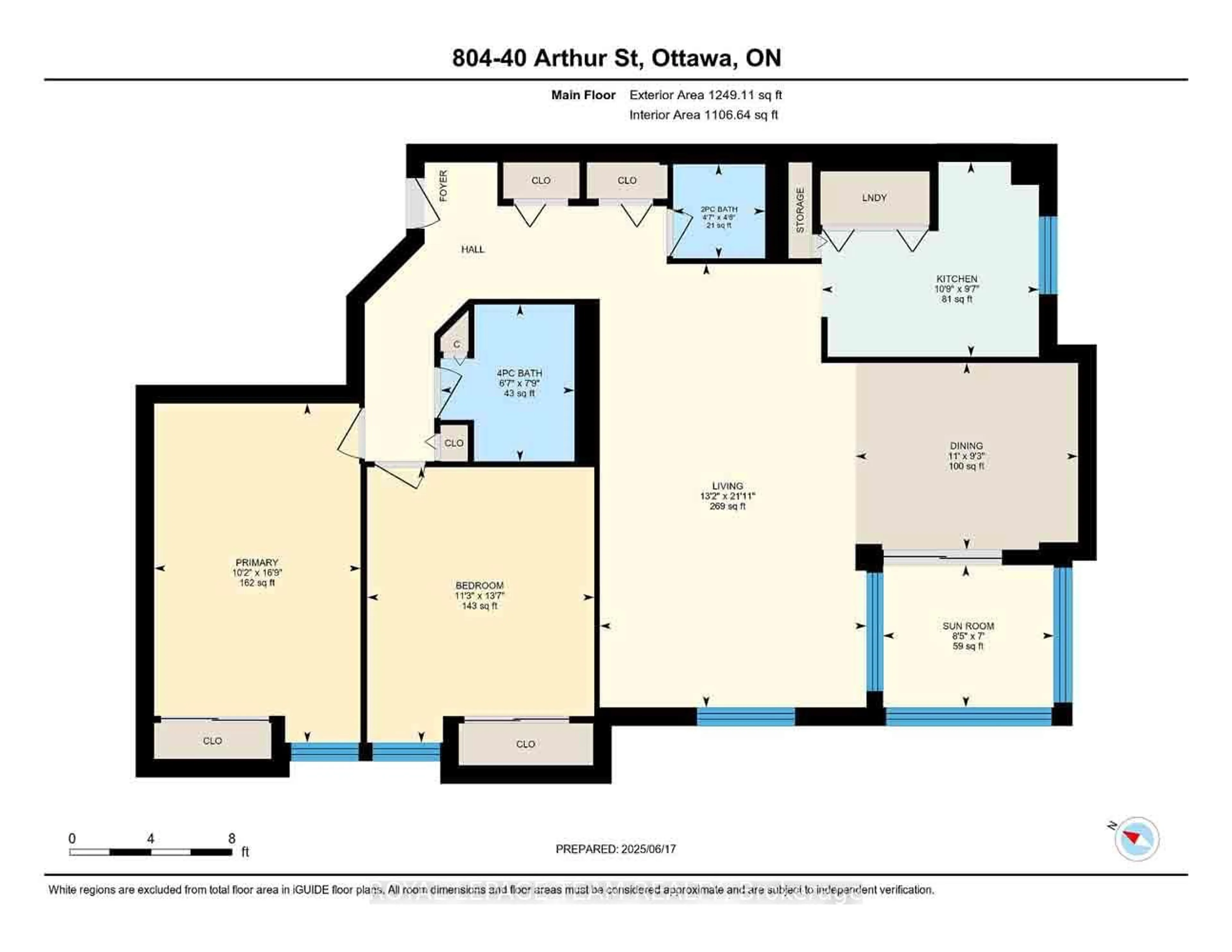 Floor plan for 40 ARTHUR St #804, Ottawa Ontario K1R 7T5