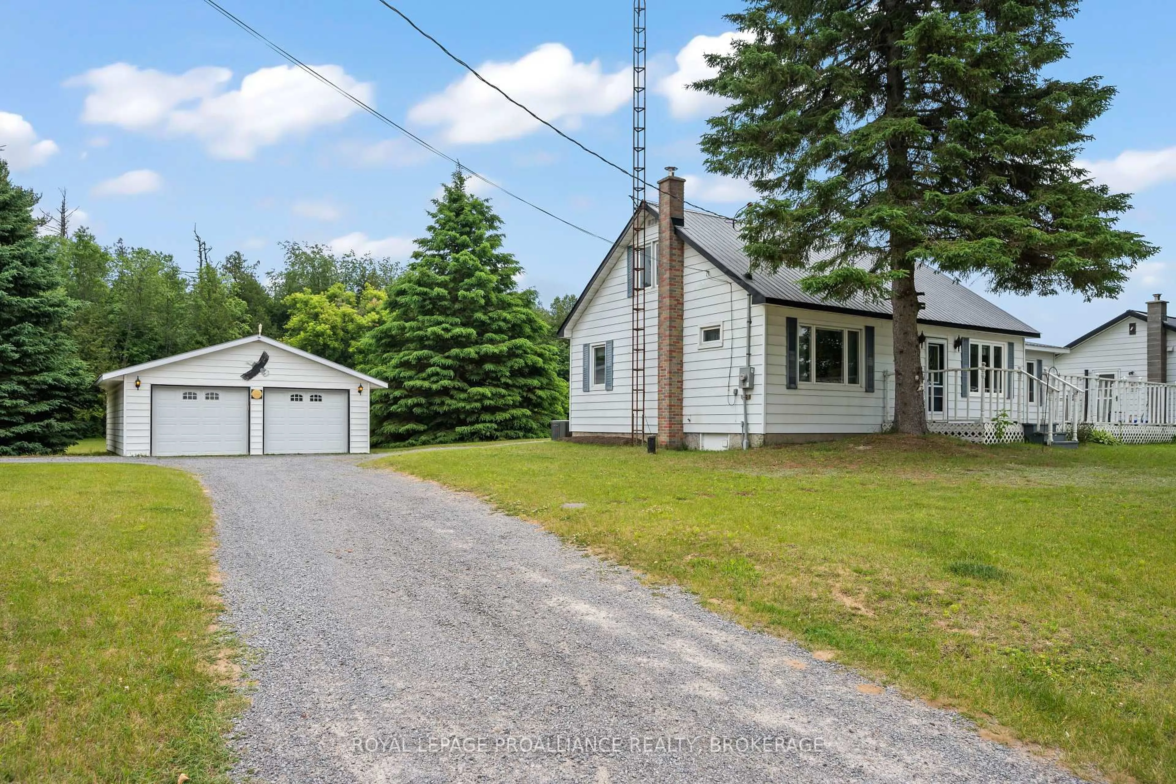 A pic from outside/outdoor area/front of a property/back of a property/a pic from drone, street for 7672 Highway 38, Godfrey Ontario K0H 1T0