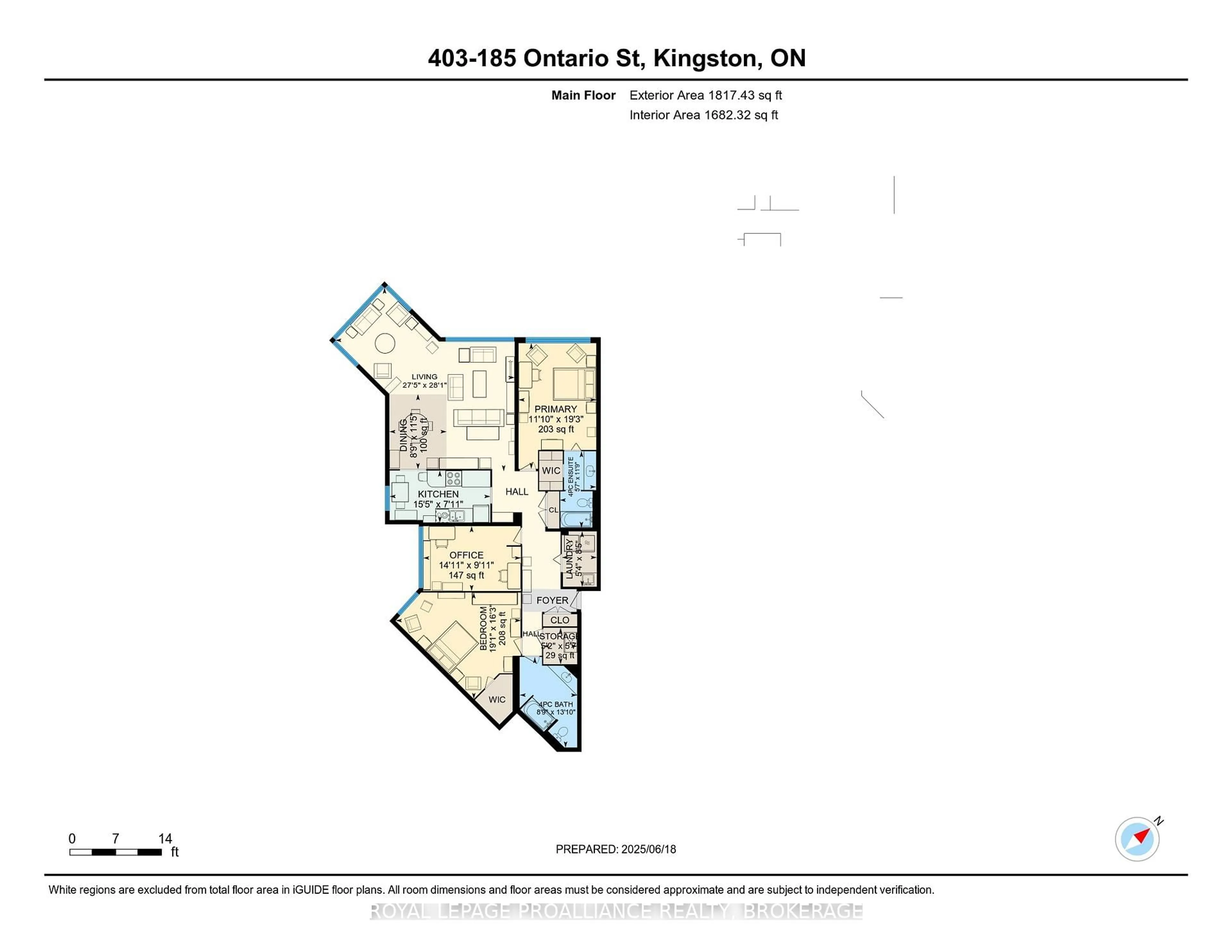 Floor plan for 185 Ontario St #403, Kingston Ontario K7L 2Y7