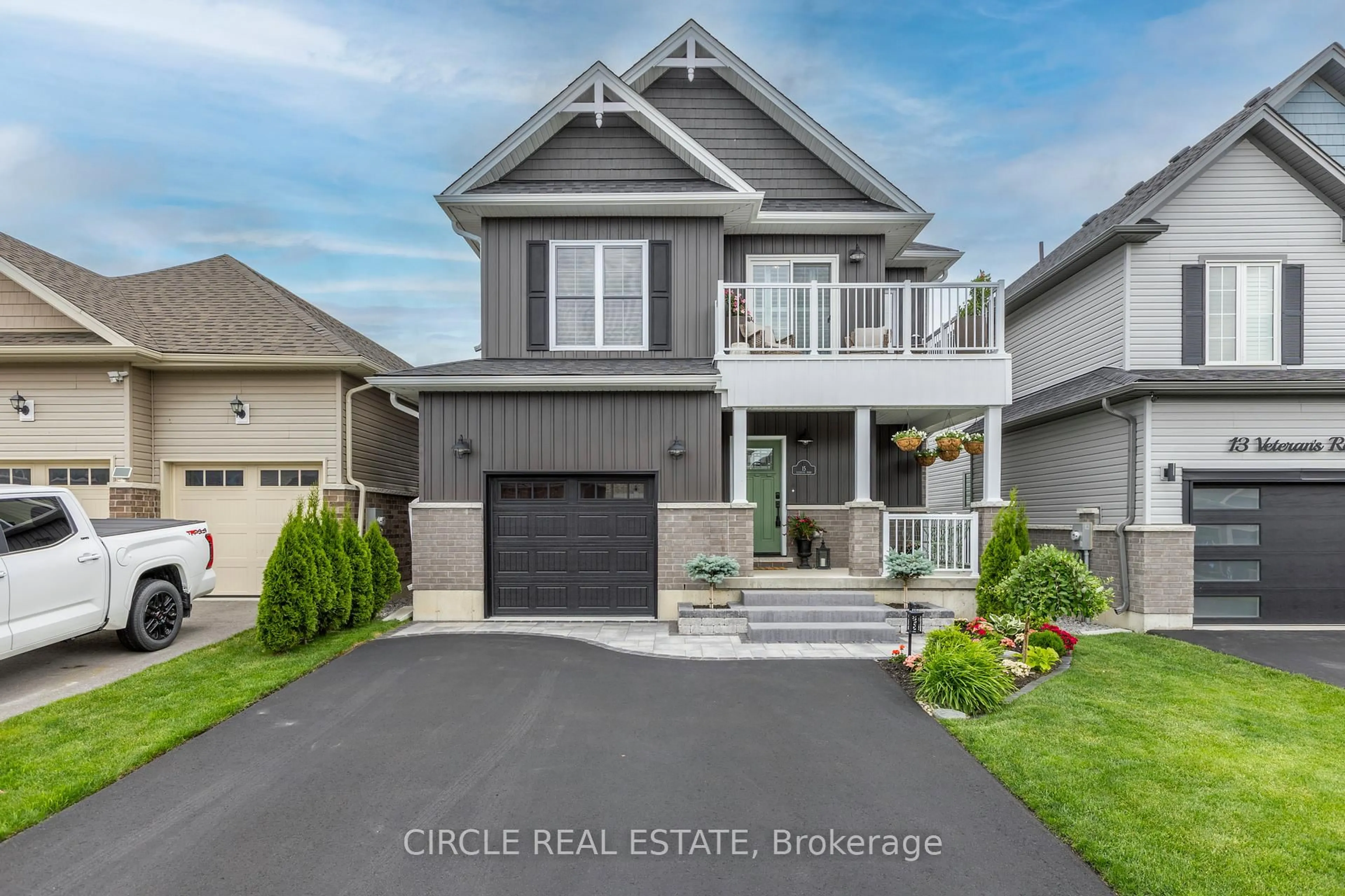 Home with vinyl exterior material, street for 15 Veterans Rd, Peterborough East Ontario K9J 0K1