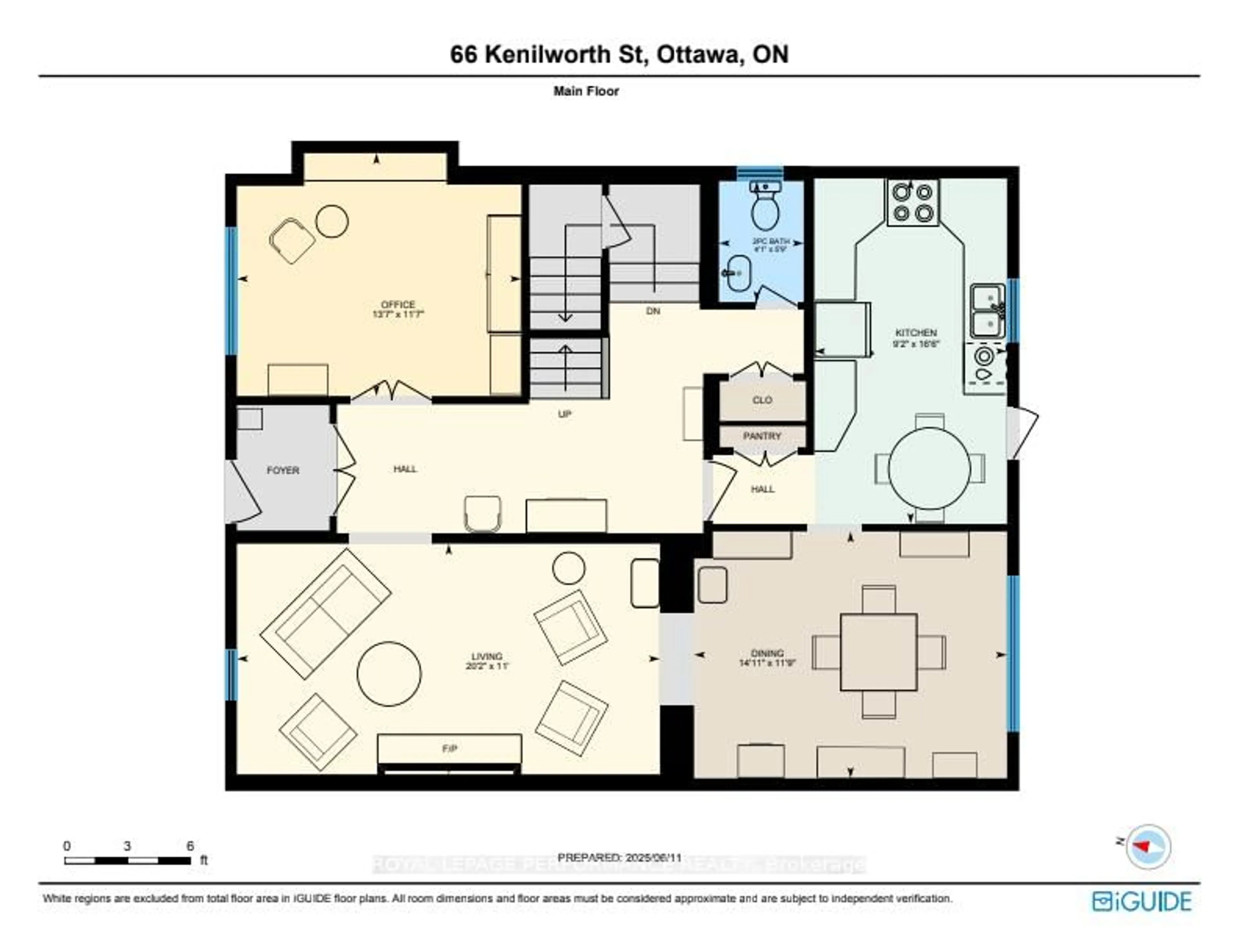 Floor plan for 66 Kenilworth St, Ottawa Ontario K1Y 3Y4