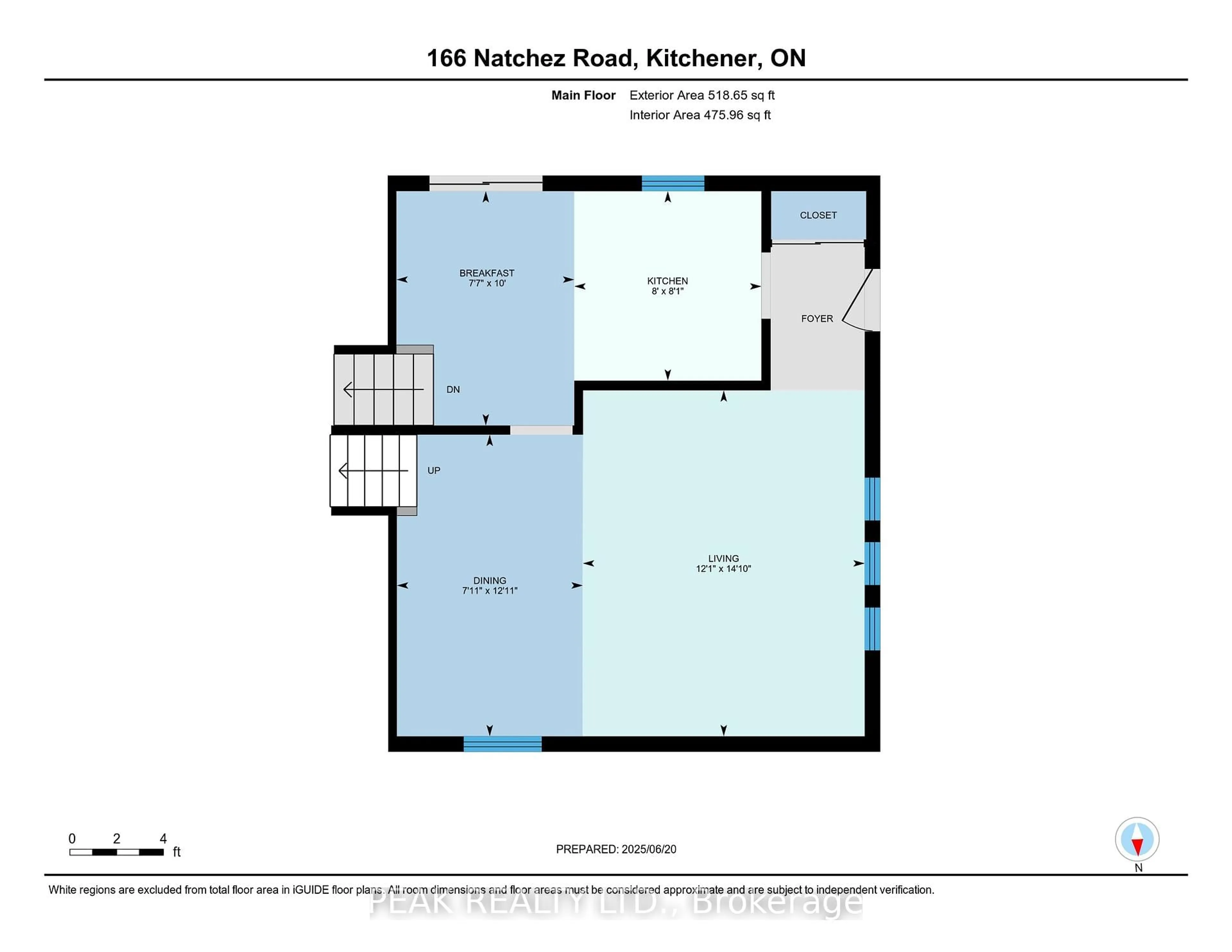 Floor plan for 166 Natchez Rd, Kitchener Ontario N2B 3L2