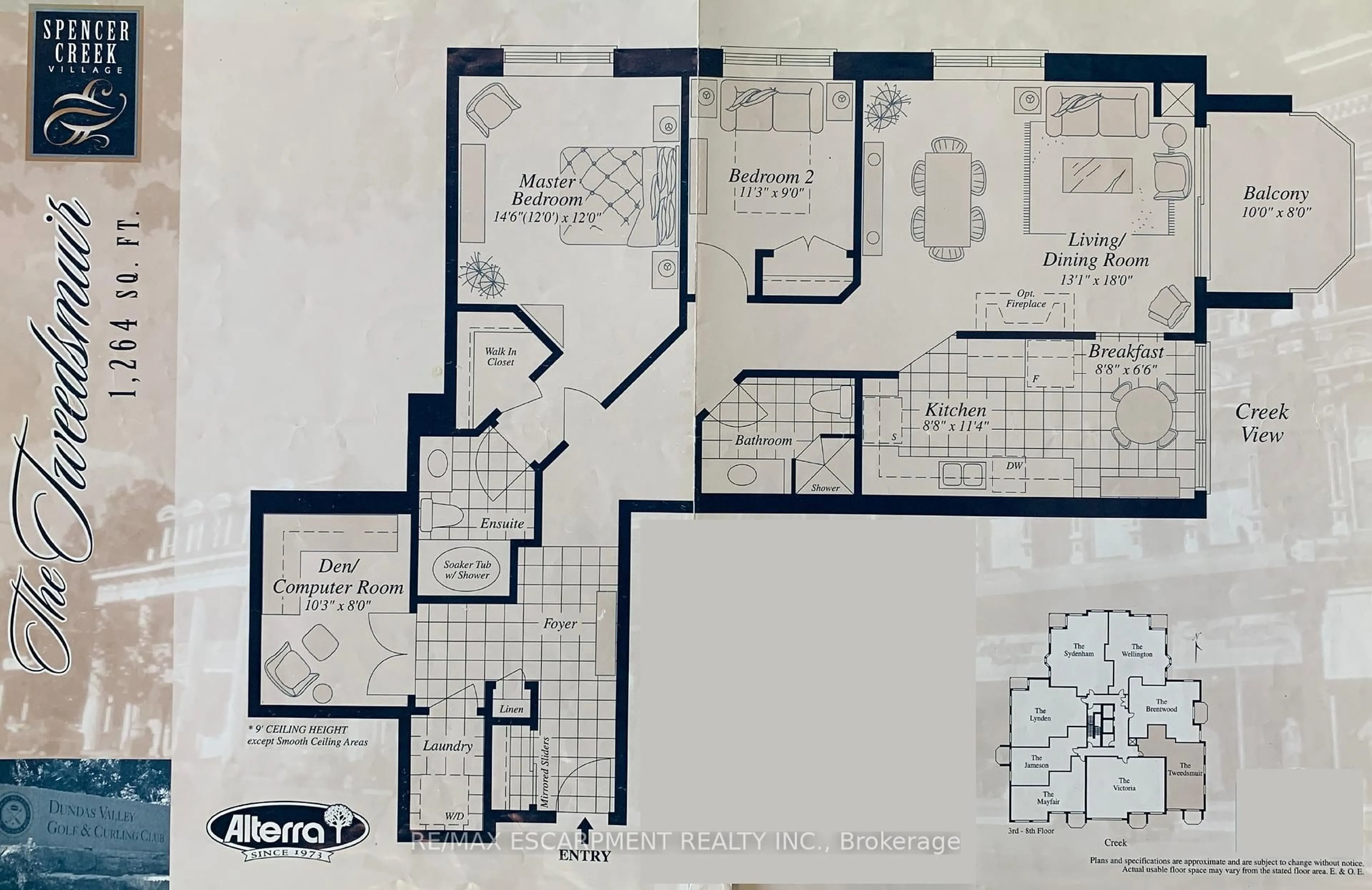 Floor plan for 4000 Creekside Dr #405, Hamilton Ontario L9H 7S9