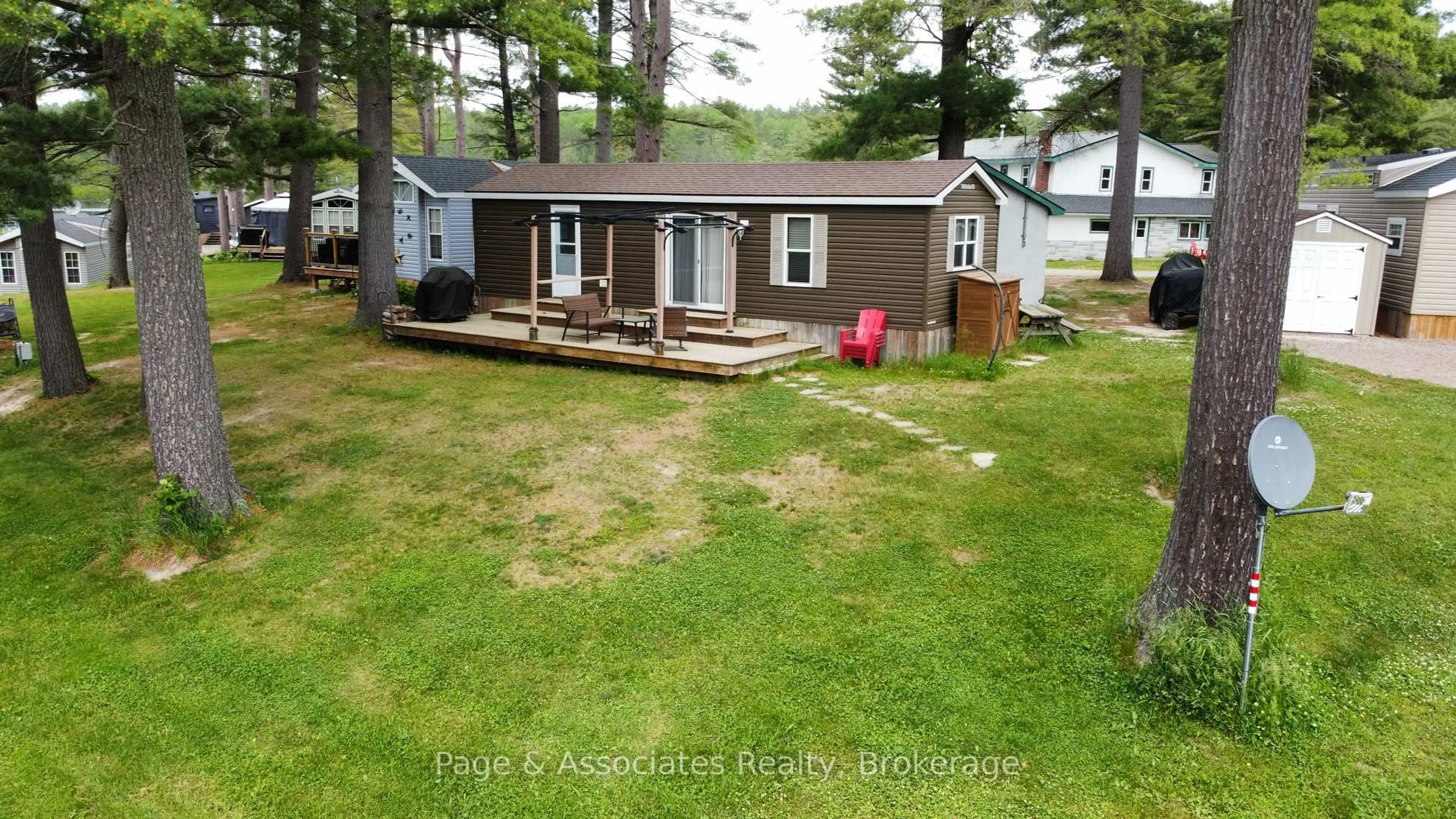 A pic from outside/outdoor area/front of a property/back of a property/a pic from drone, water/lake/river/ocean view for 120 Happy Landing Rd, French River Ontario P0M 2N0