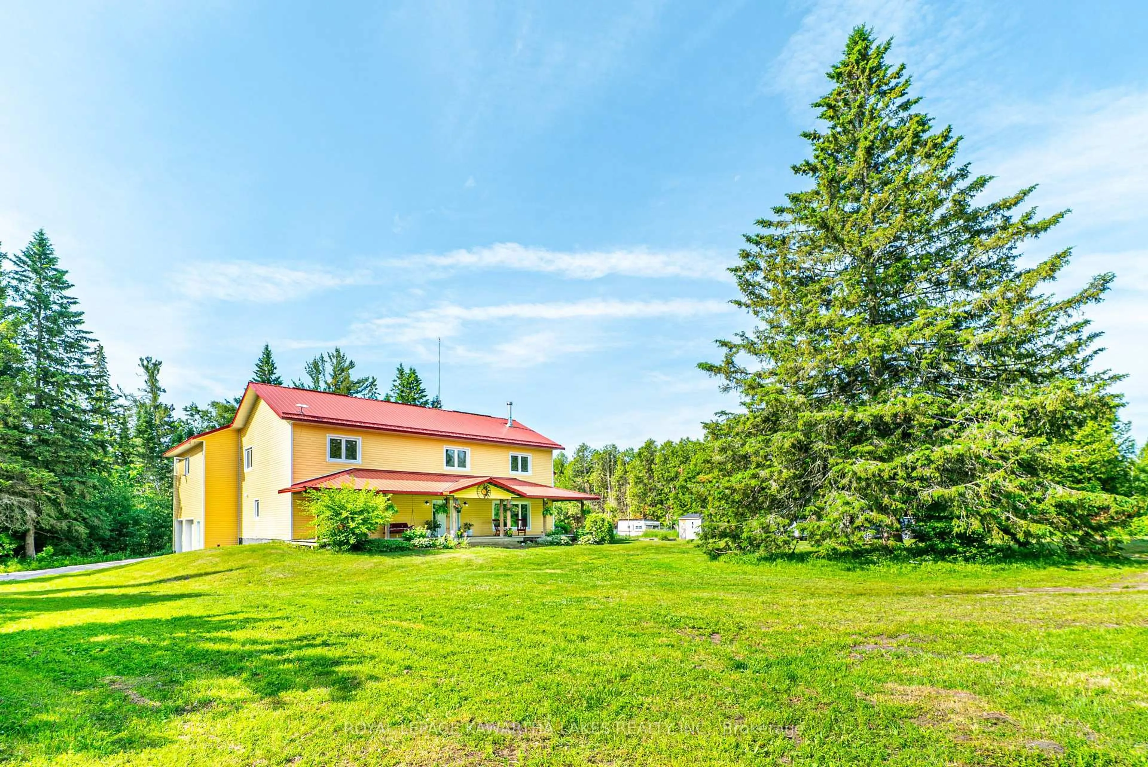 A pic from outside/outdoor area/front of a property/back of a property/a pic from drone, unknown for 1752 Highway 35, Kawartha Lakes Ontario L0B 1K0