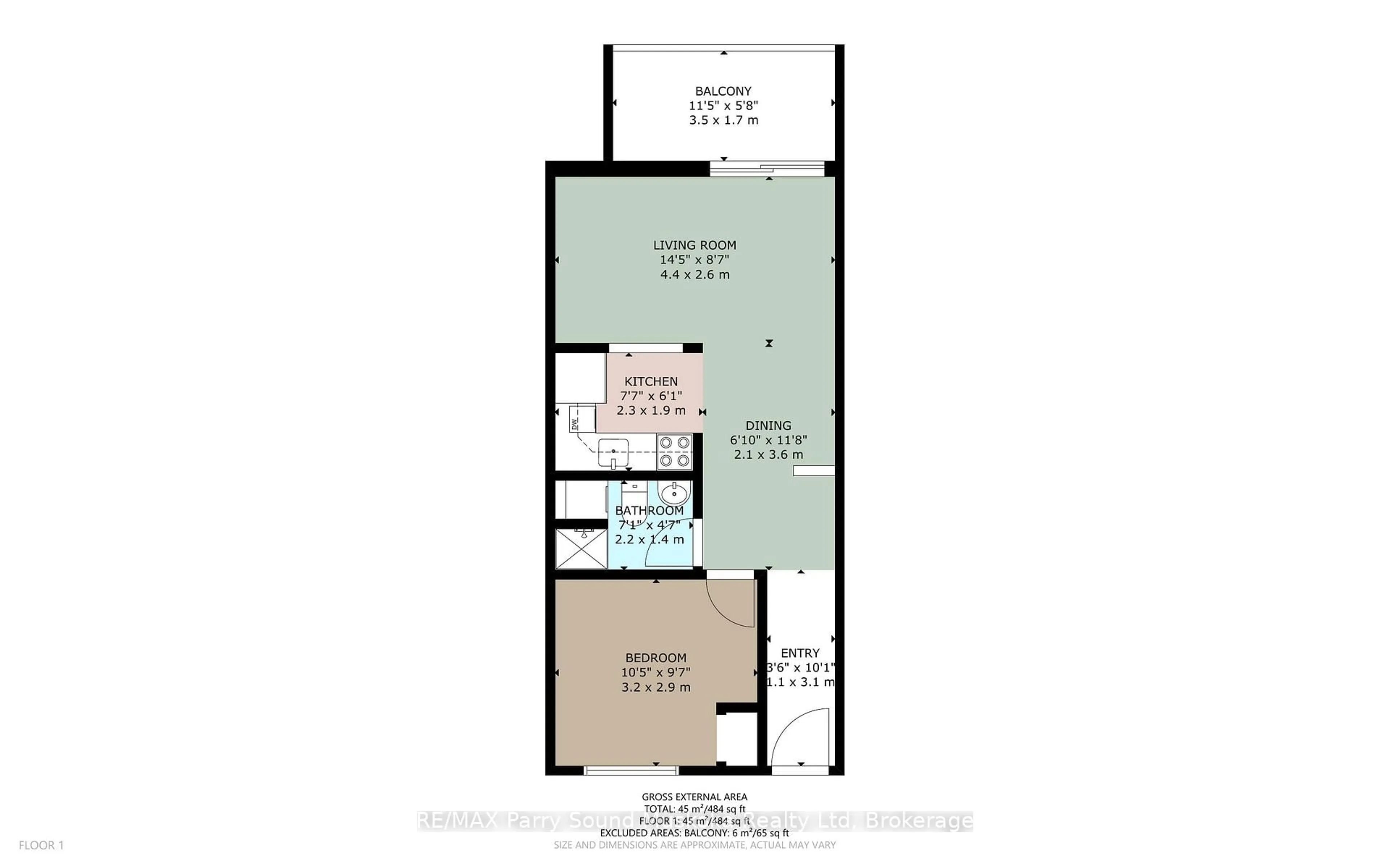 Floor plan for 21 Prospect St #7, Parry Sound Ontario P2A 2B5
