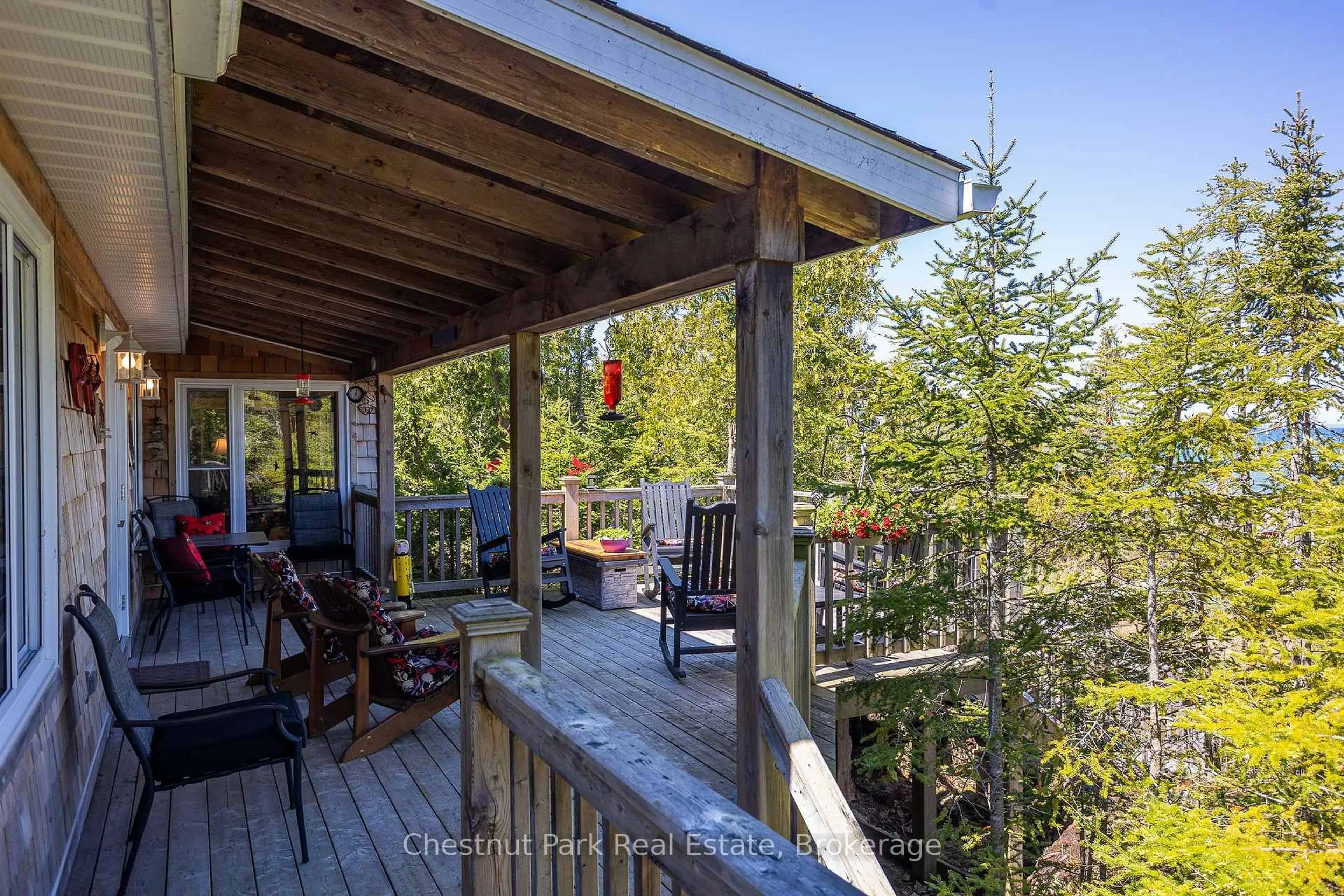 Patio, forest/trees view for 94 Zorra Dr, Northern Bruce Peninsula Ontario N0H 2R0