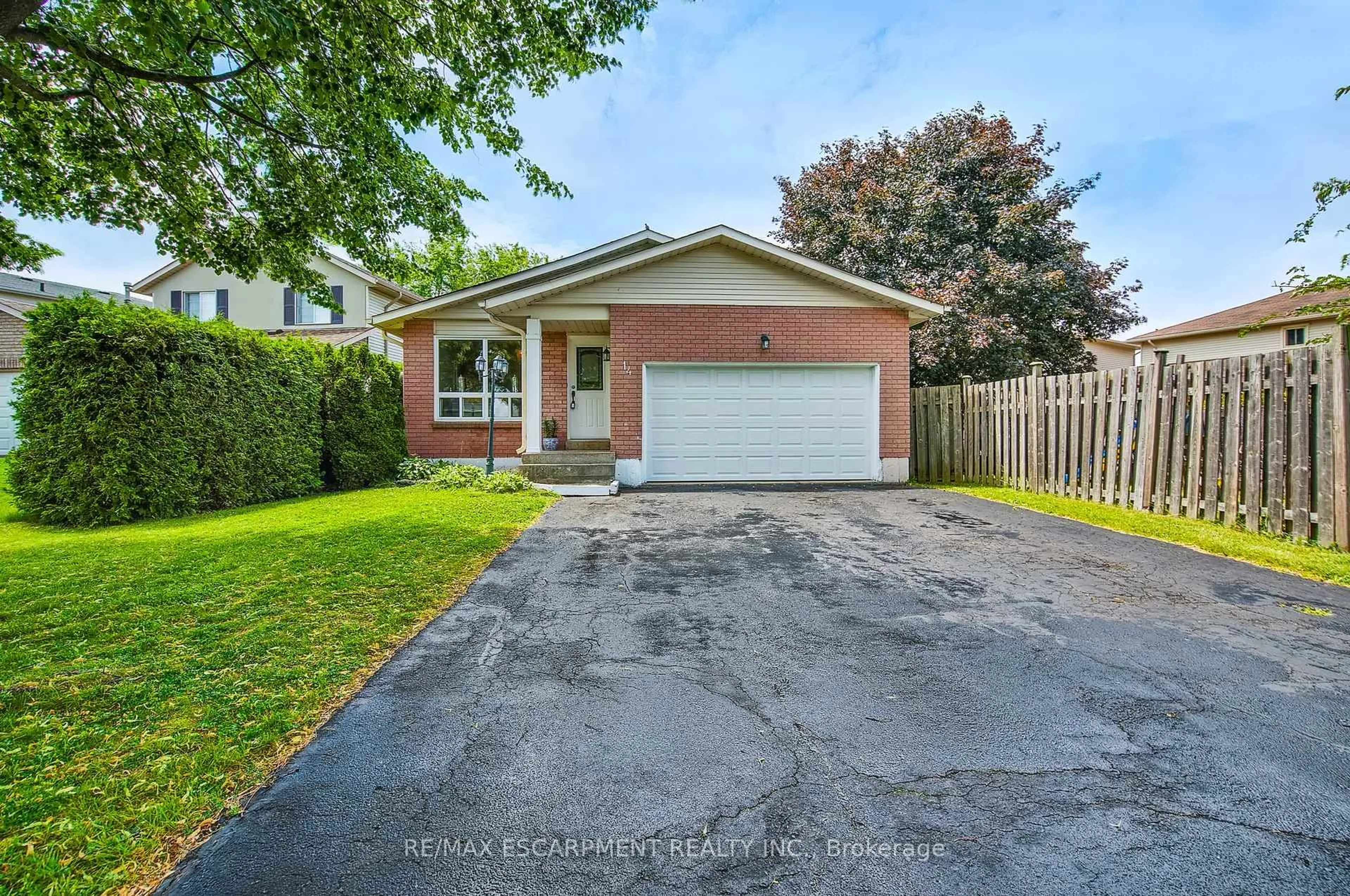 Home with brick exterior material, street for 14 Ashridge Pl, Hamilton Ontario L8W 3S6