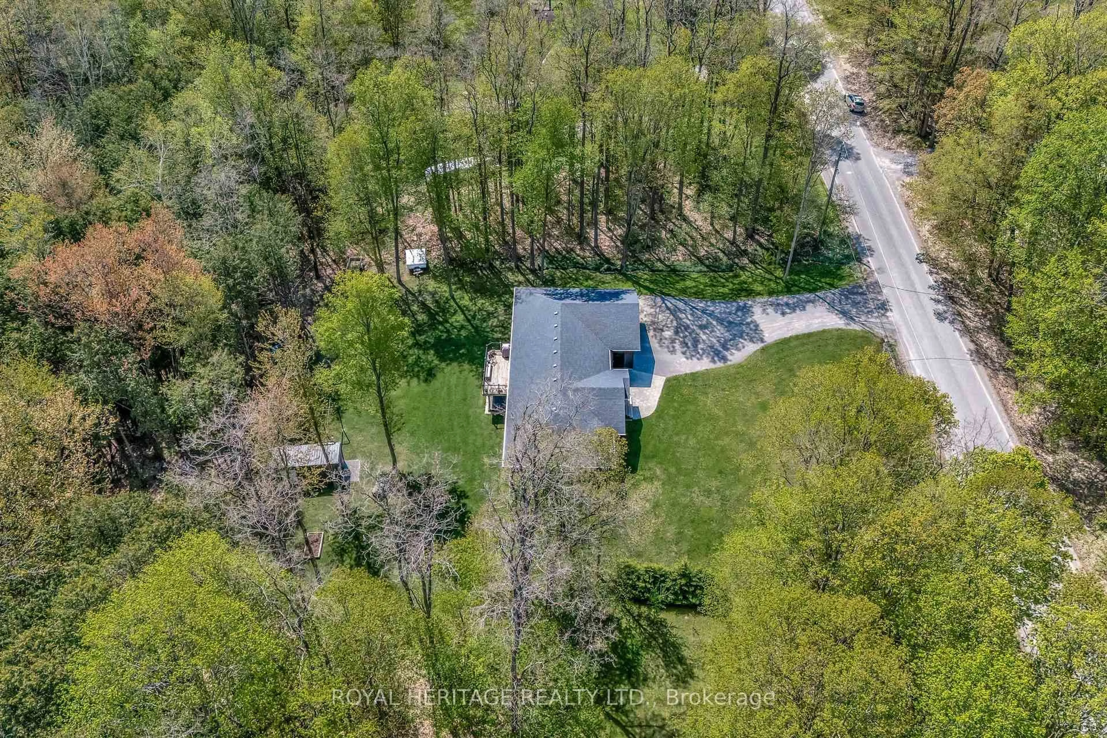 A pic from outside/outdoor area/front of a property/back of a property/a pic from drone, forest/trees view for 263 Waites Rd, Brighton Ontario K0K 1H0