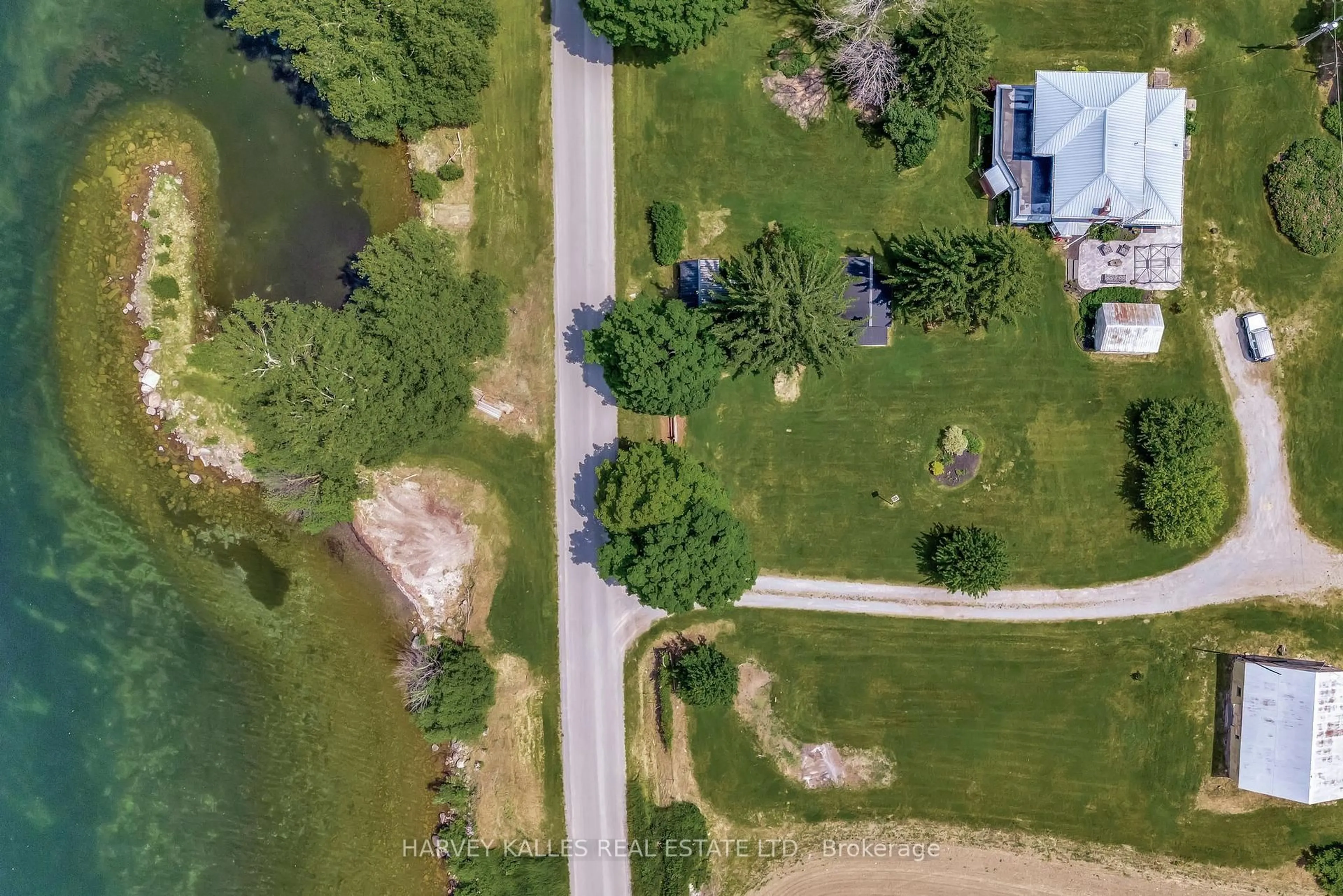 A pic from outside/outdoor area/front of a property/back of a property/a pic from drone, water/lake/river/ocean view for 478 Cressy Bayside Rd, Prince Edward County Ontario K0K 2T0