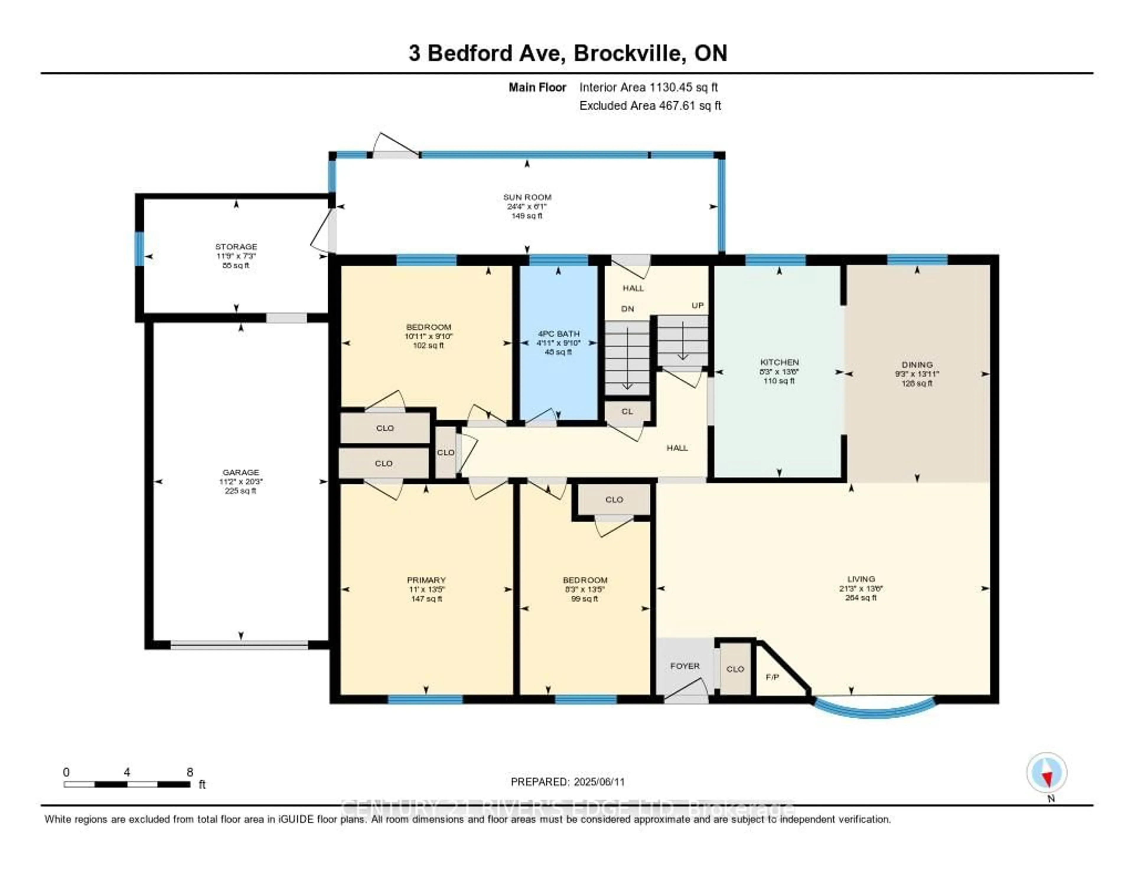 Floor plan for 3 Bedford Ave, Brockville Ontario K6V 1Z7