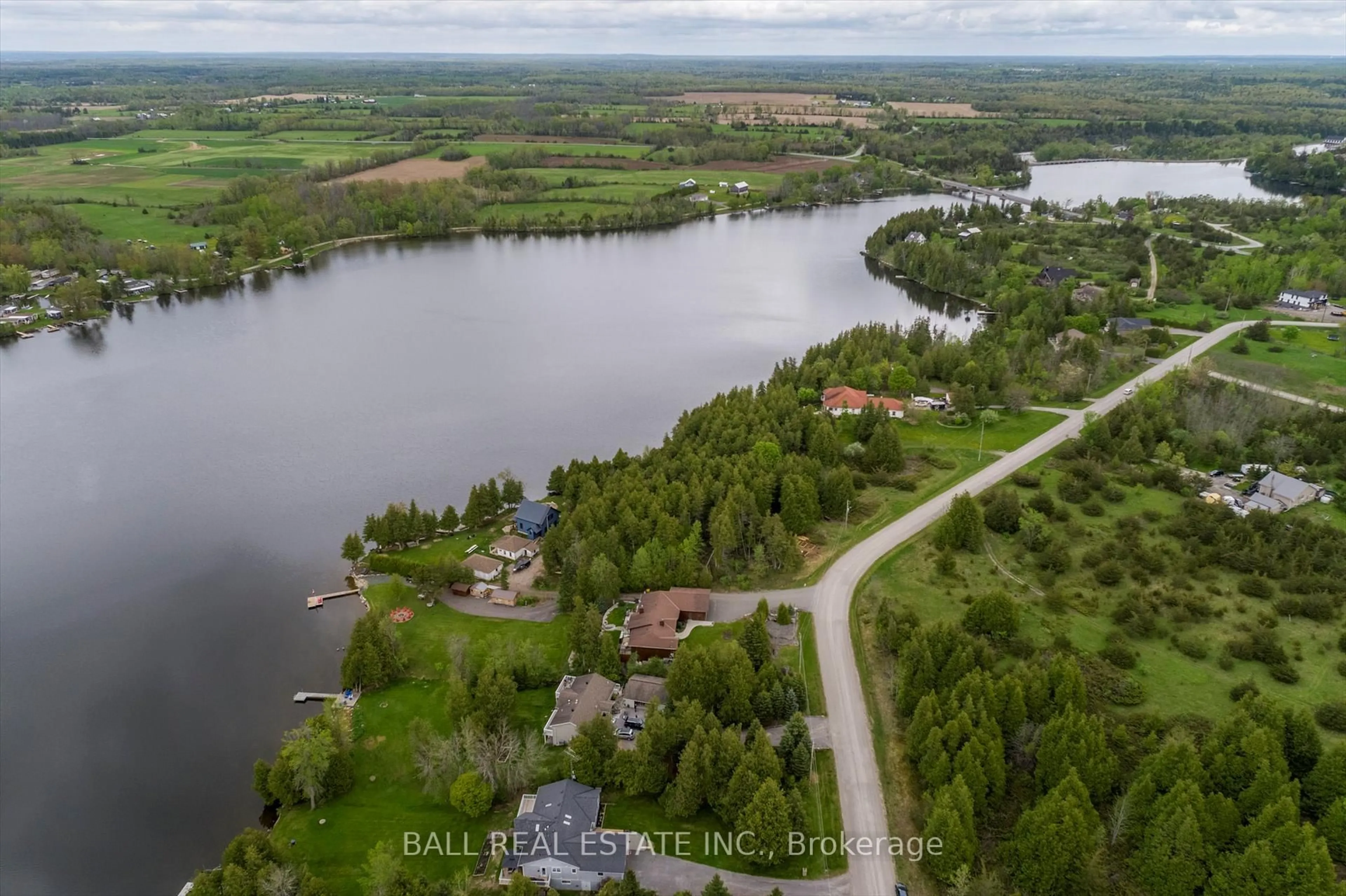 A pic from outside/outdoor area/front of a property/back of a property/a pic from drone, water/lake/river/ocean view for 110 Lakeview Dr, Trent Hills Ontario K0L 1L0