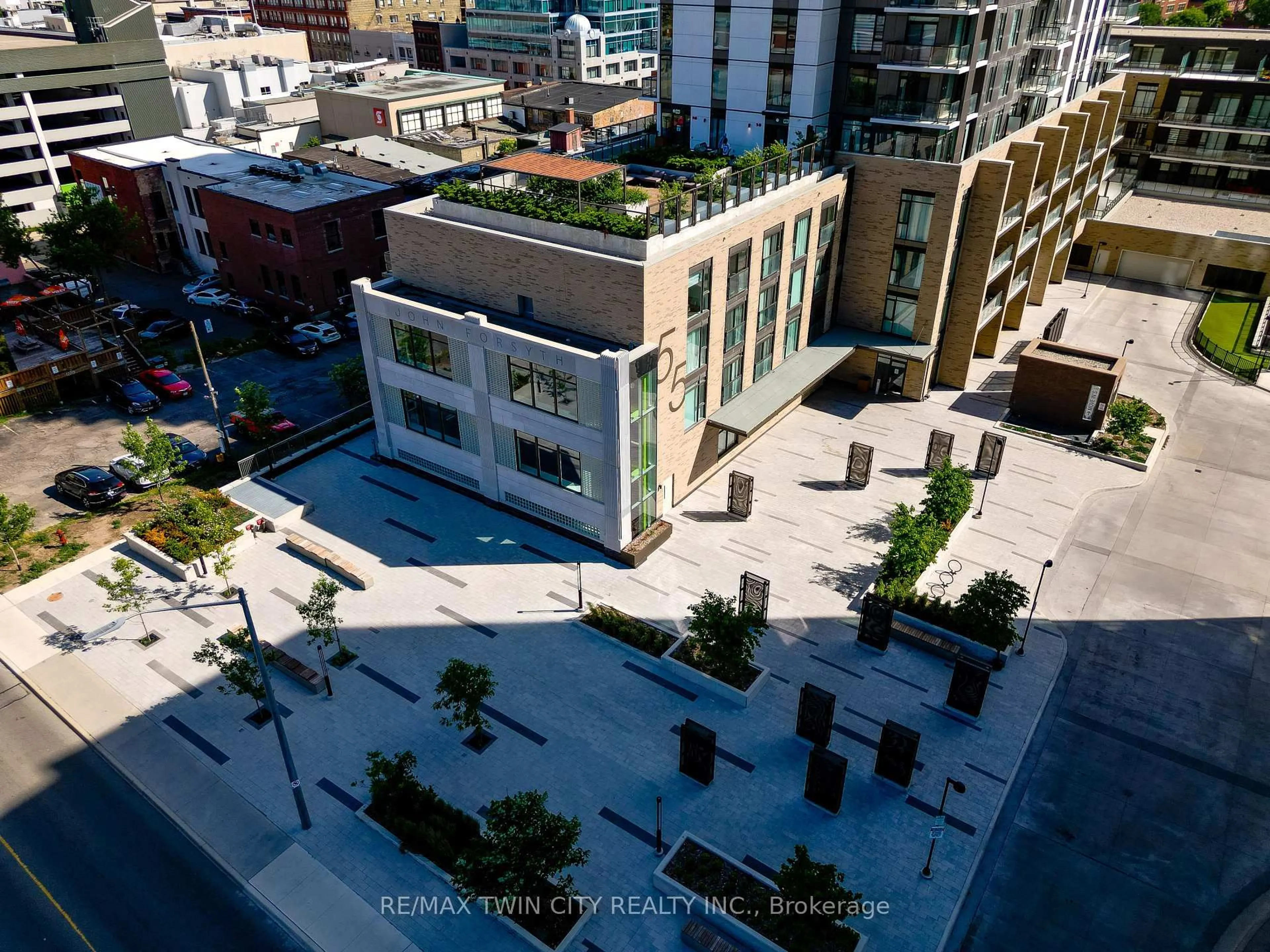 A pic from outside/outdoor area/front of a property/back of a property/a pic from drone, city buildings view from balcony for 55 Duke St #1201, Kitchener Ontario N2P 0B9