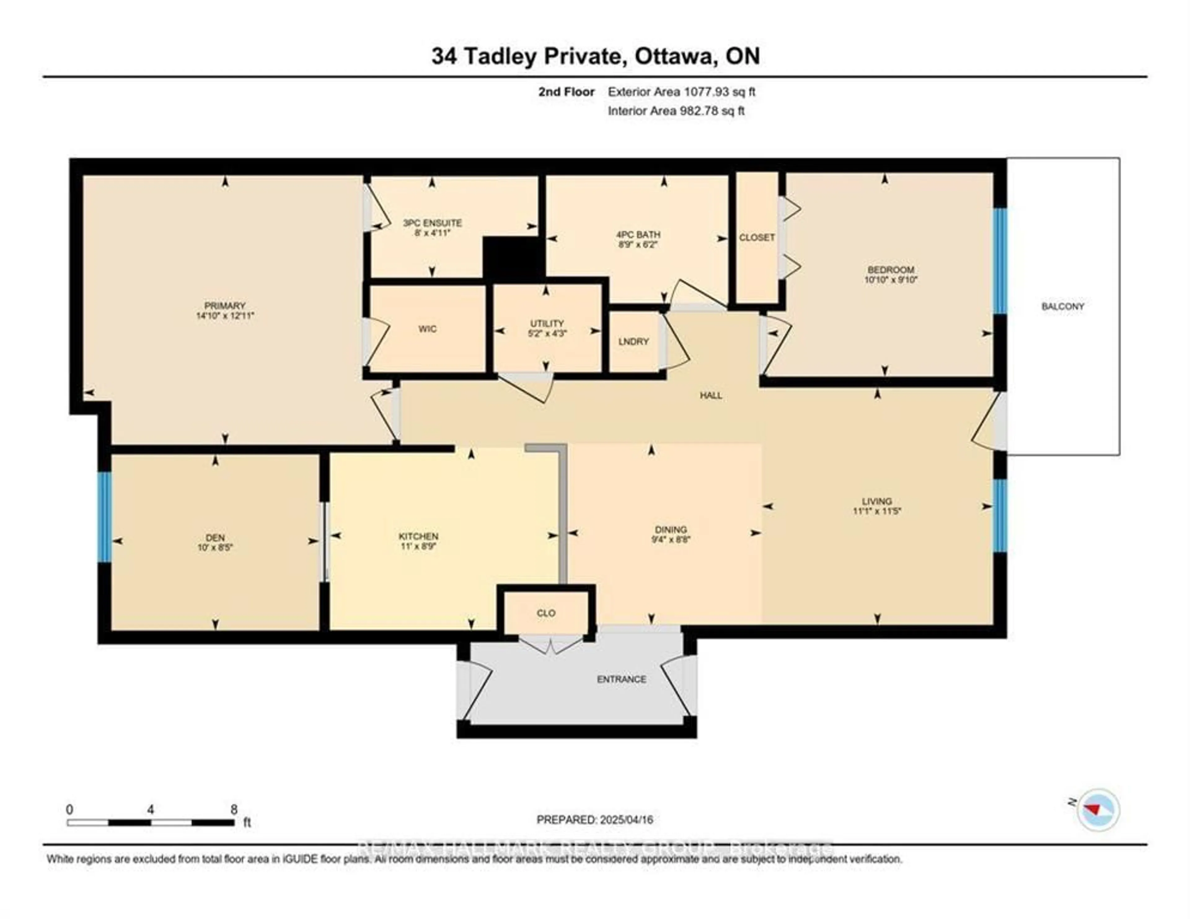 Floor plan for 34 Tadley Private #D, Ottawa Ontario K2J 2T3