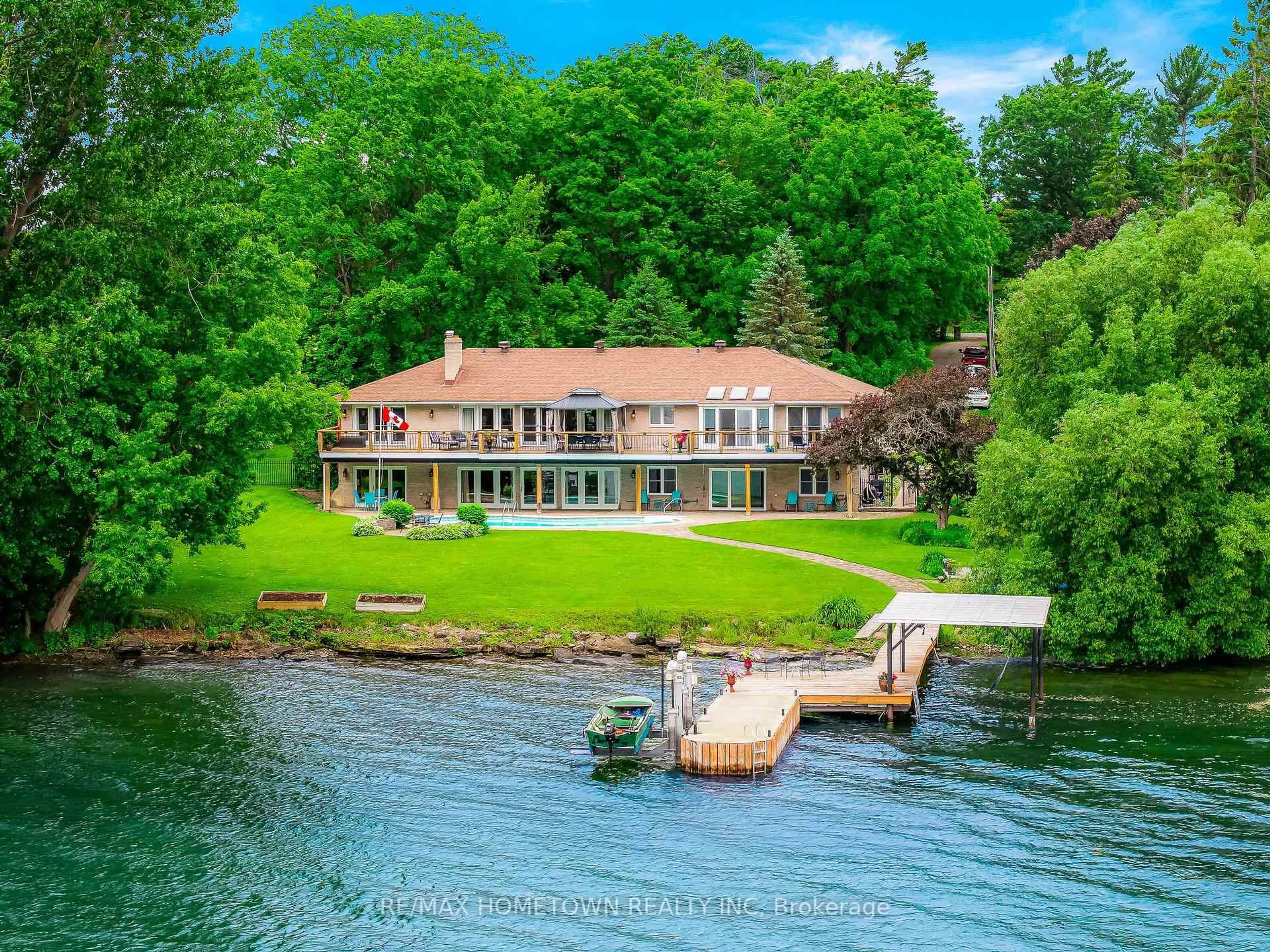 A pic from outside/outdoor area/front of a property/back of a property/a pic from drone, water/lake/river/ocean view for 1341 County Road 2 Rd, Augusta Ontario K0E 1P0