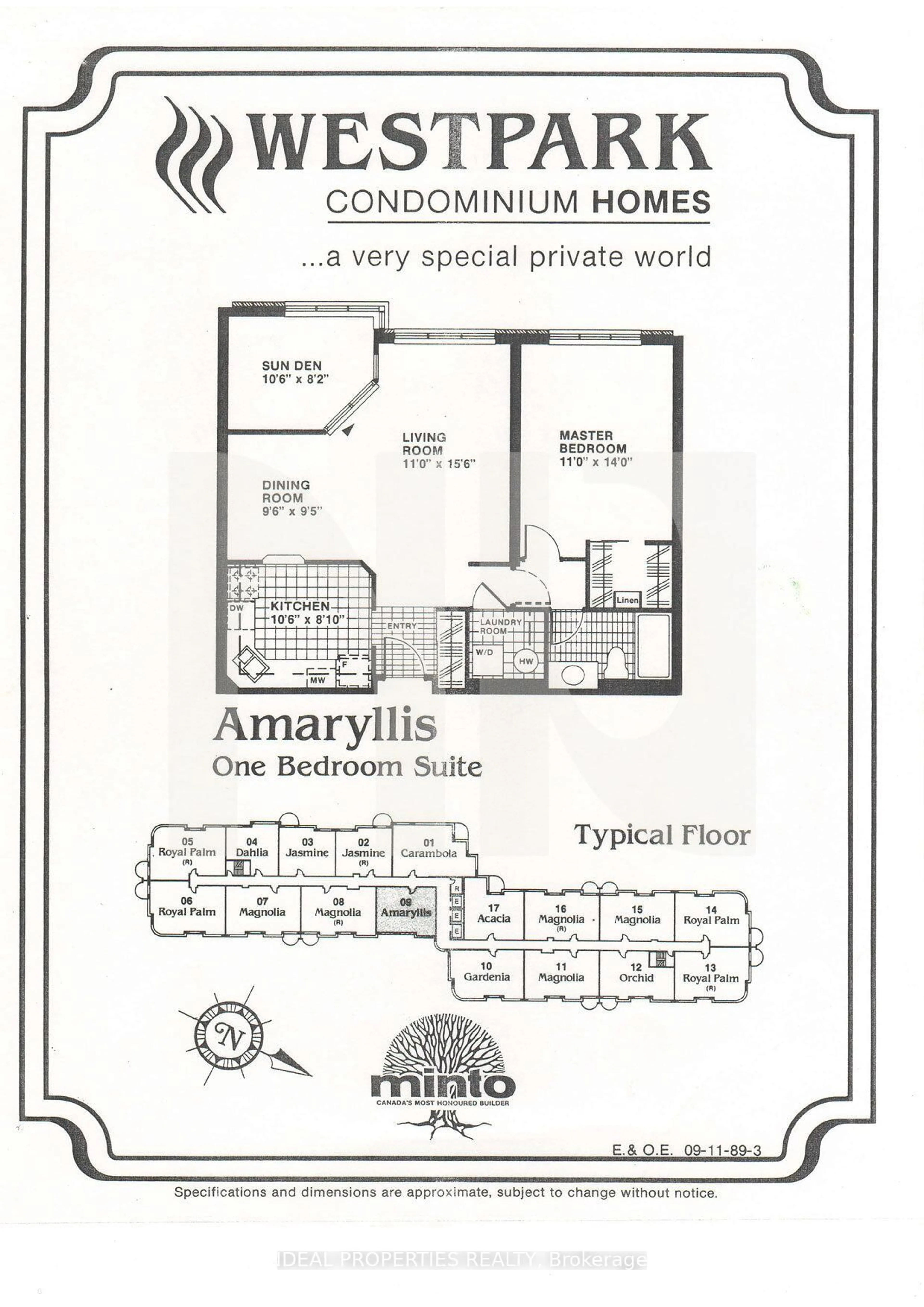 Floor plan for 100 Grant Carman Dr #809, Ottawa Ontario K2E 8B8