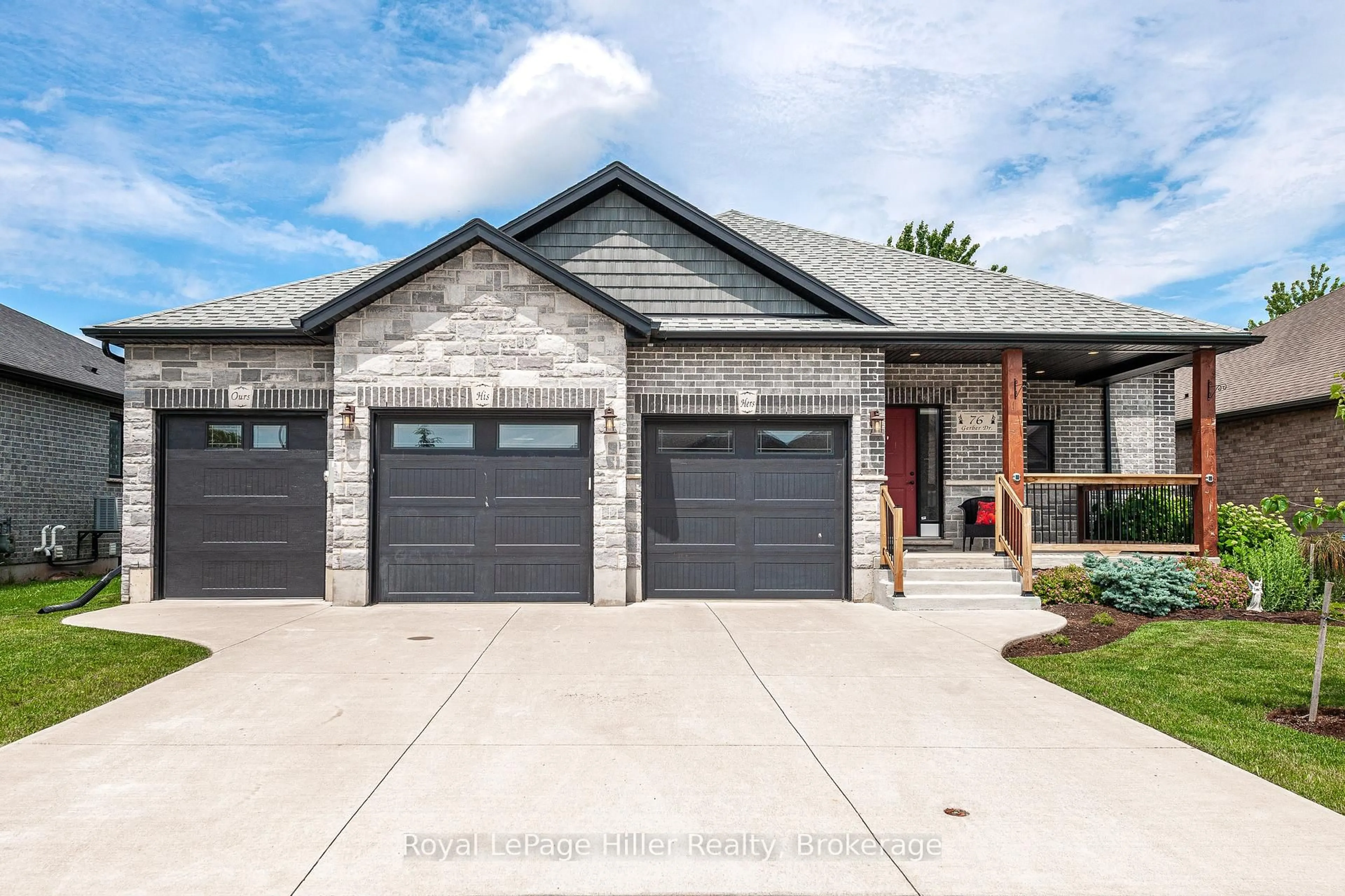 Home with brick exterior material, street for 76 Gerber Dr, Perth East Ontario N0K 1M0