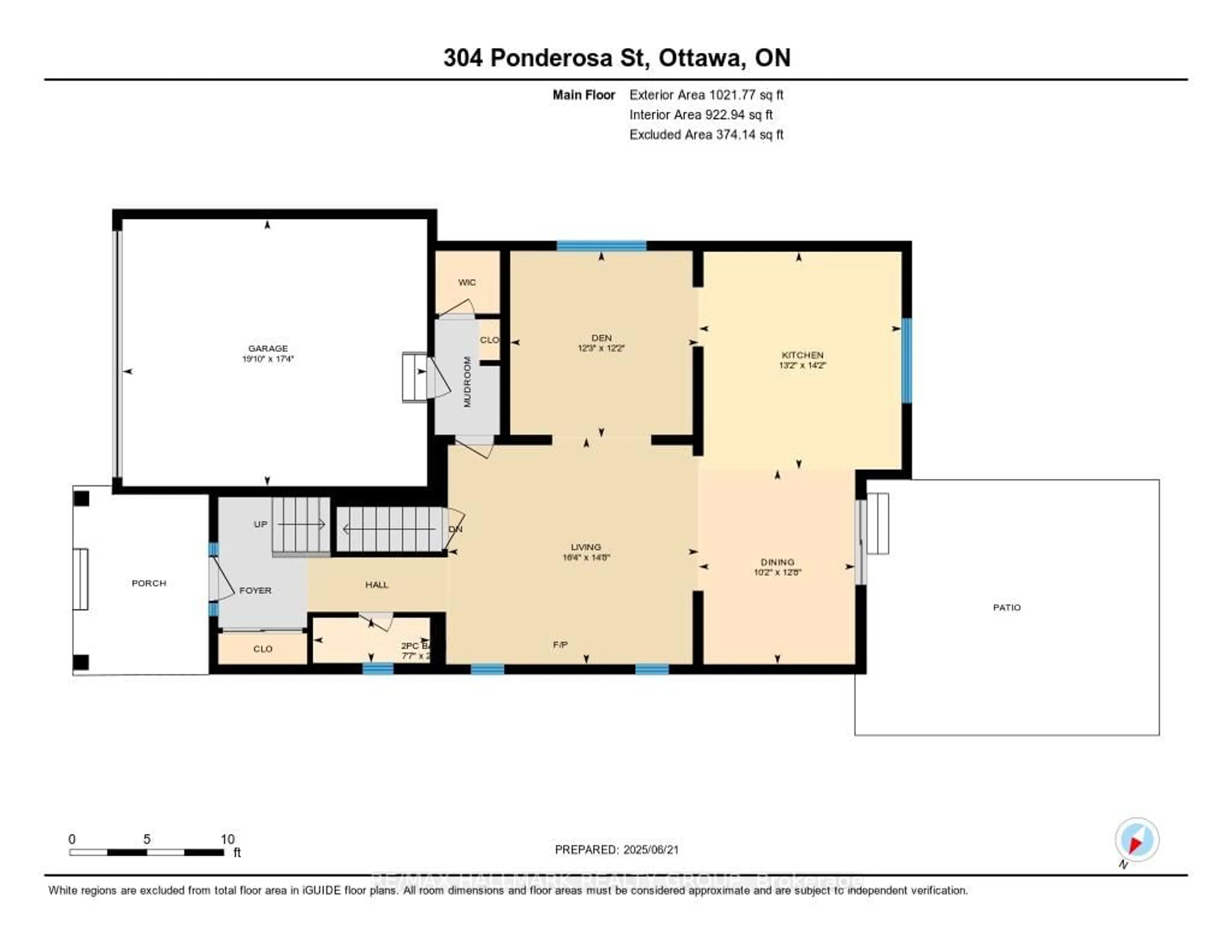 Floor plan for 304 Ponderosa St, Ottawa Ontario K2V 0N4