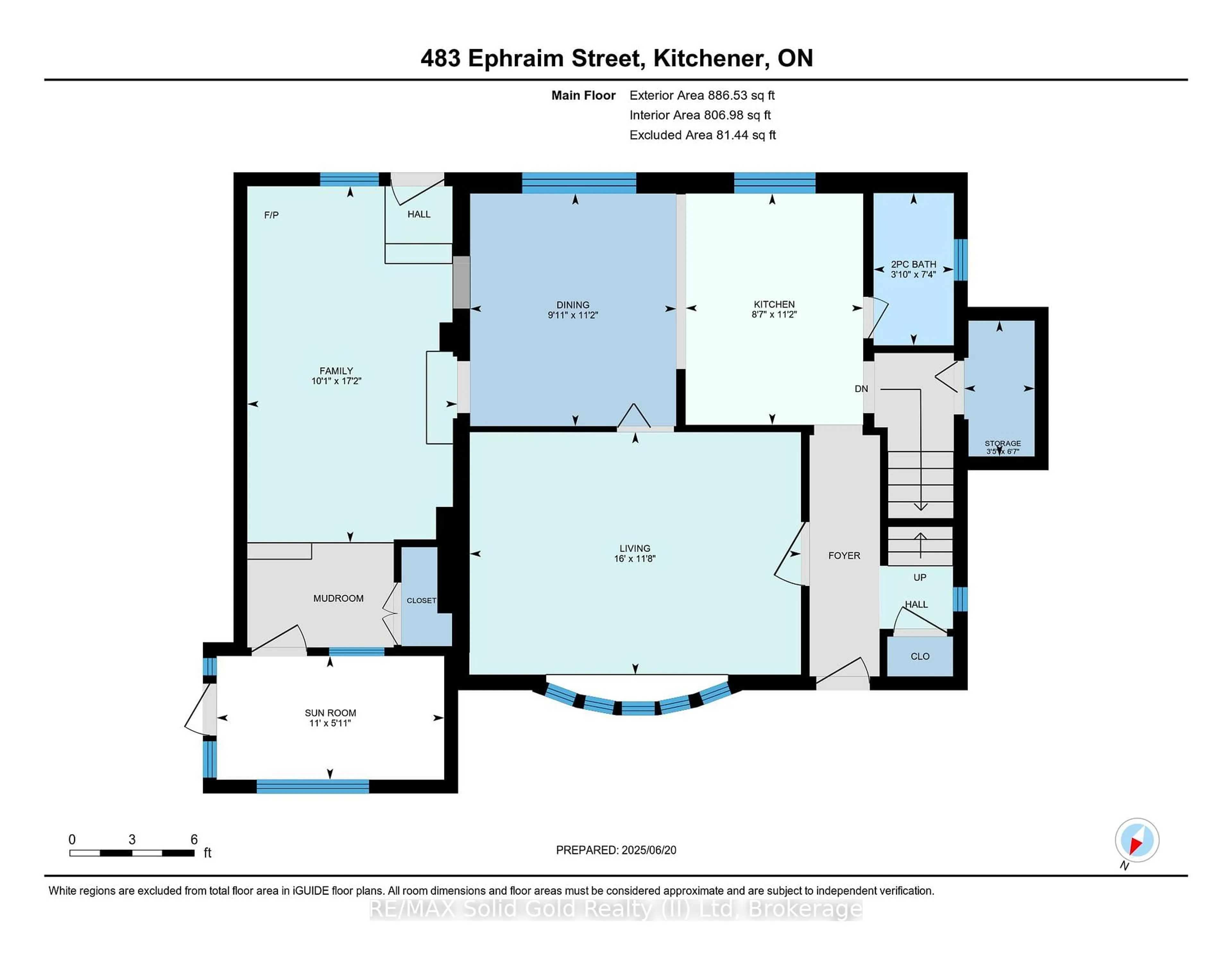 Floor plan for 483 Ephraim St, Kitchener Ontario N2B 2C5