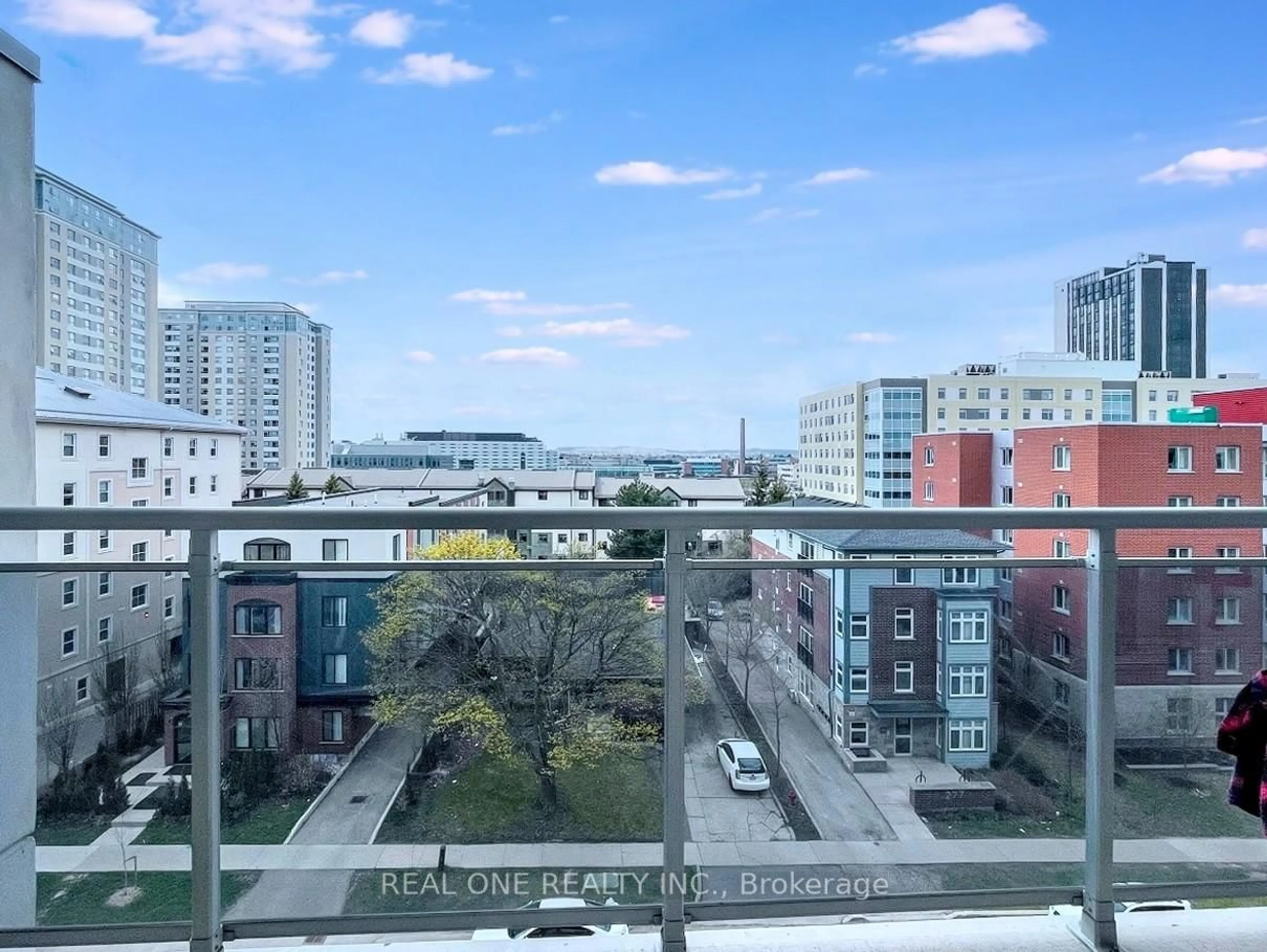 Balcony in the apartment, city buildings view from balcony for 280 Lester St #514, Waterloo Ontario N2L 0G2