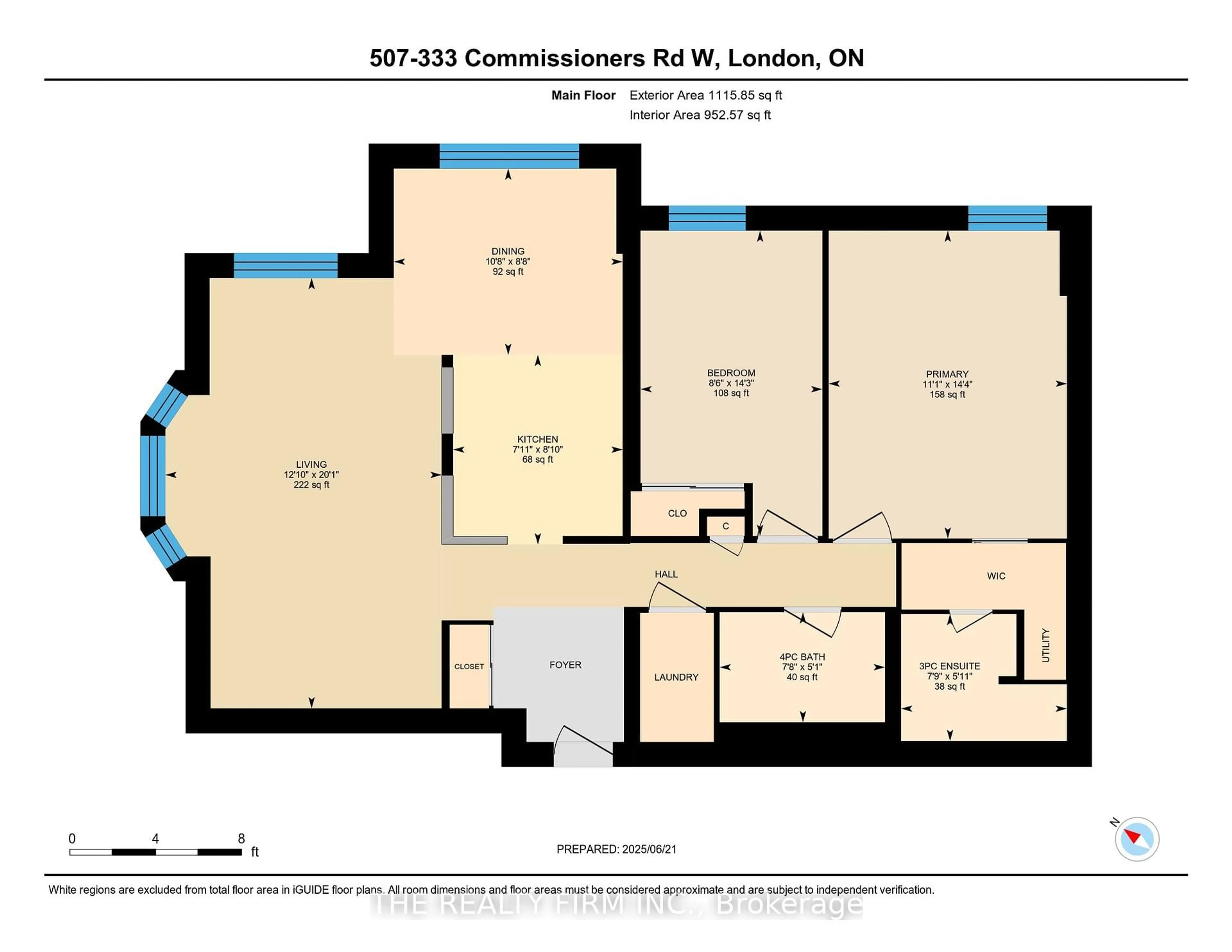 Floor plan for 333 Commissioners Rd #507, London South Ontario N6J 4X7