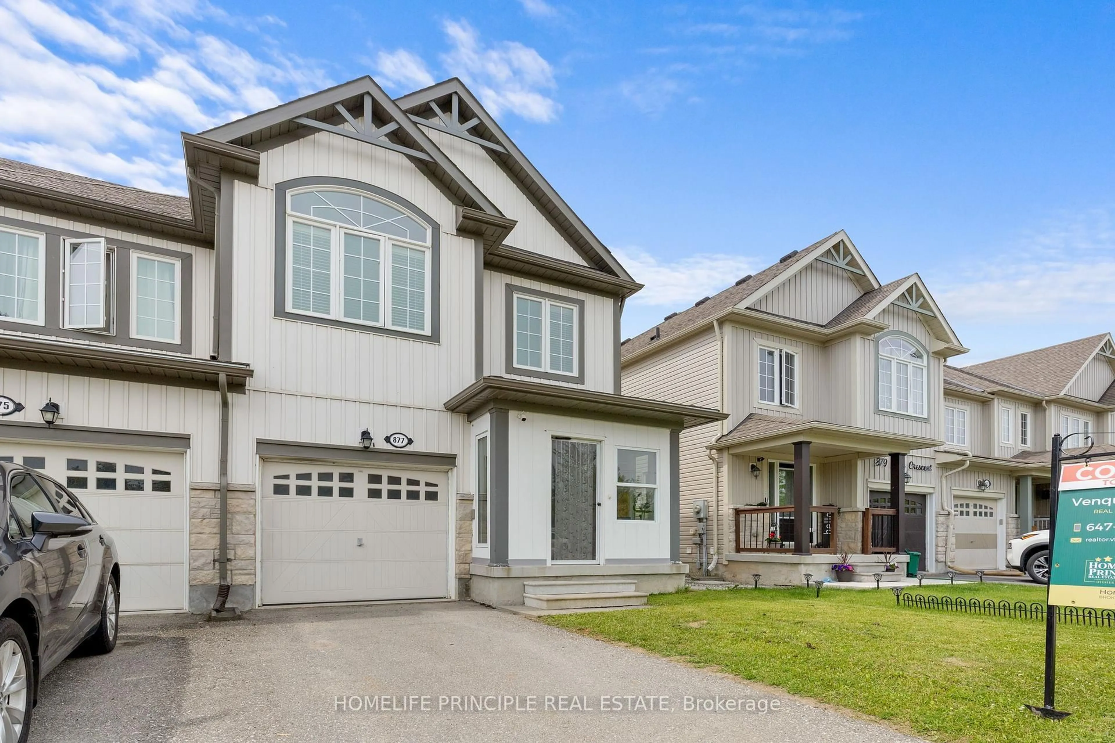 Home with vinyl exterior material, street for 877 Cook Cres, Shelburne Ontario L9V 3V1