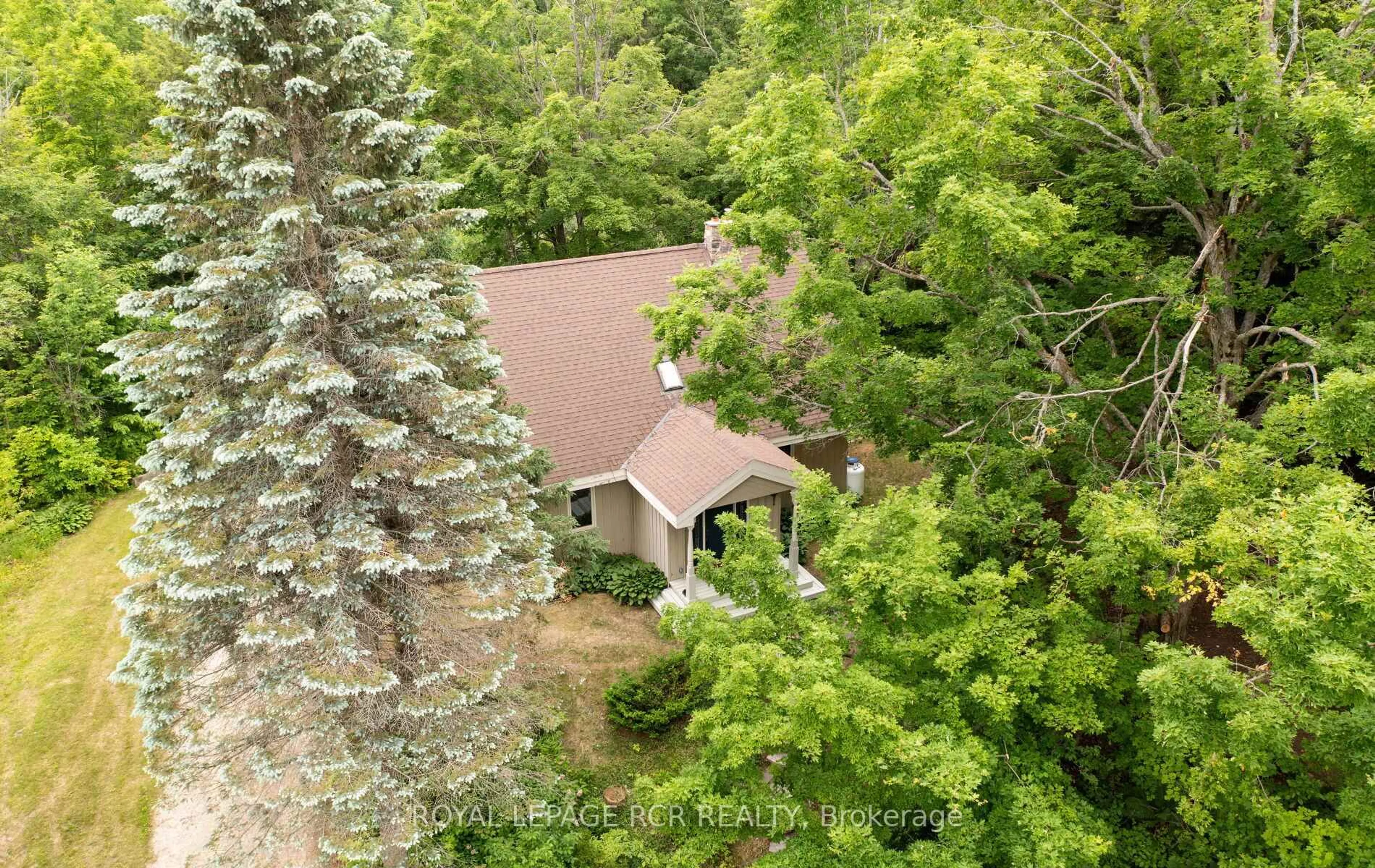 A pic from outside/outdoor area/front of a property/back of a property/a pic from drone, forest/trees view for 757186 2nd Line, Mulmur Ontario L9V 0G7