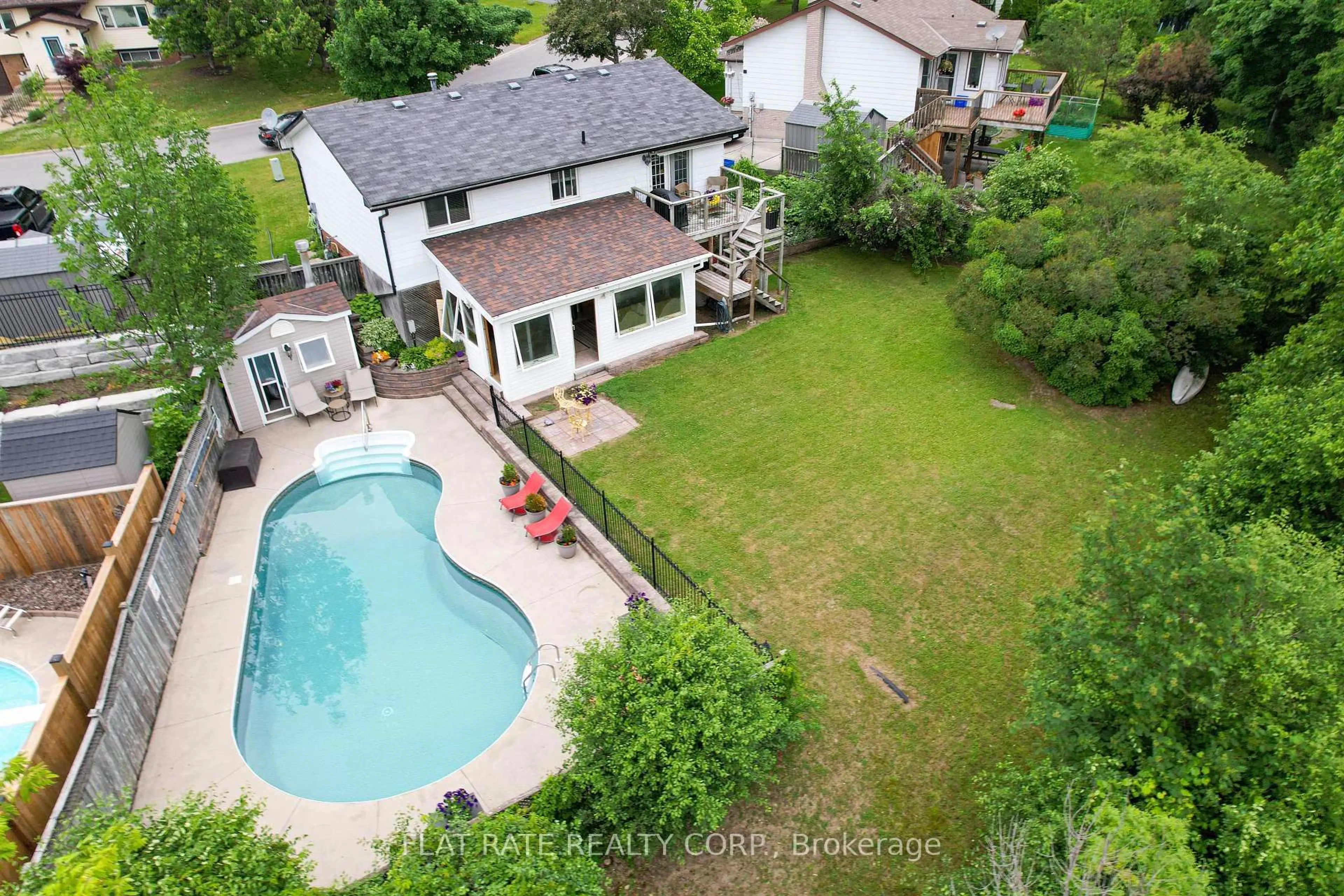 A pic from outside/outdoor area/front of a property/back of a property/a pic from drone, water/lake/river/ocean view for 1726 STEWARTCROFT Cres, Peterborough Ontario K9K 1J9