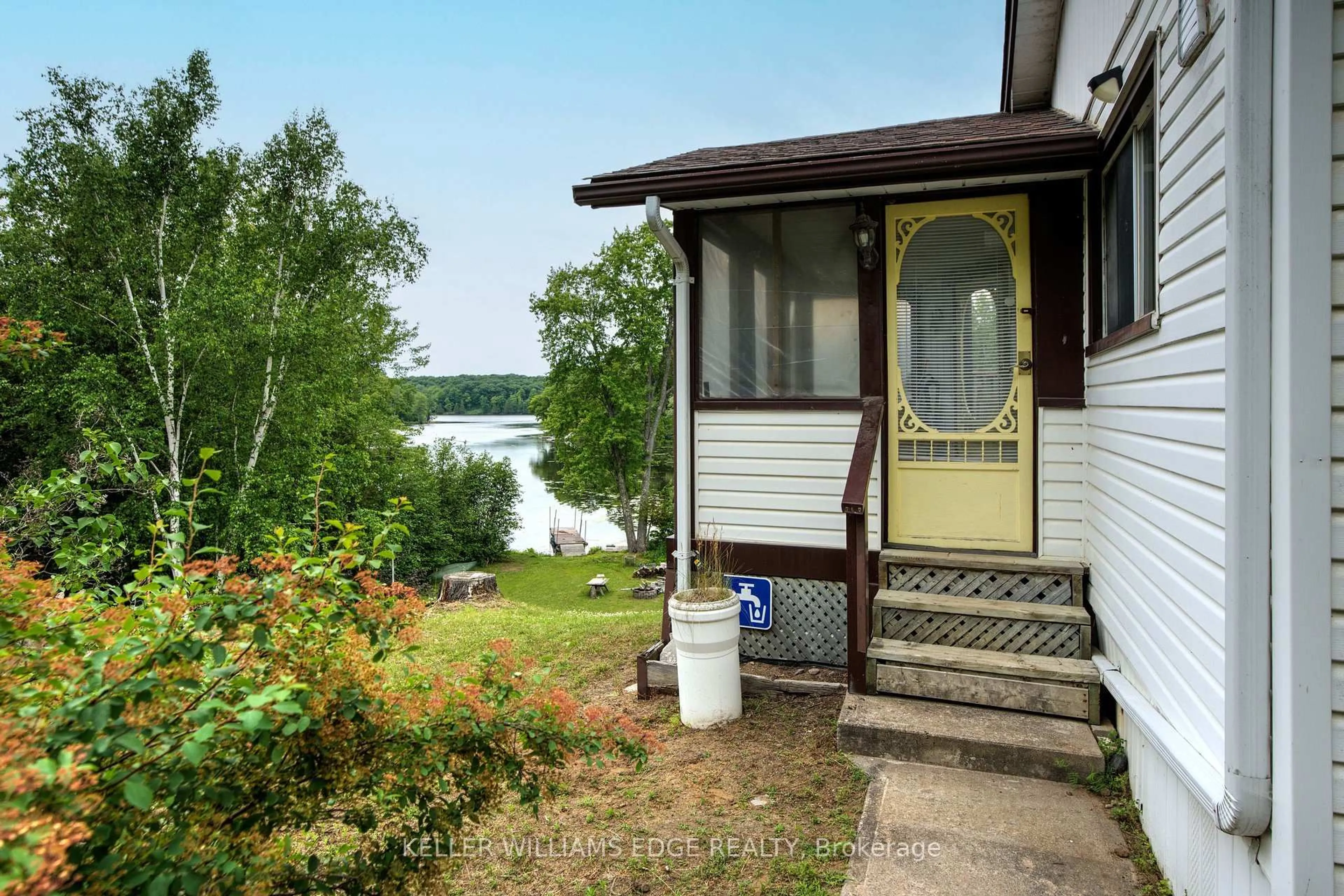 Patio, water/lake/river/ocean view for 1180 Guigue Rd, Sharbot Lake Ontario K0H 2P0