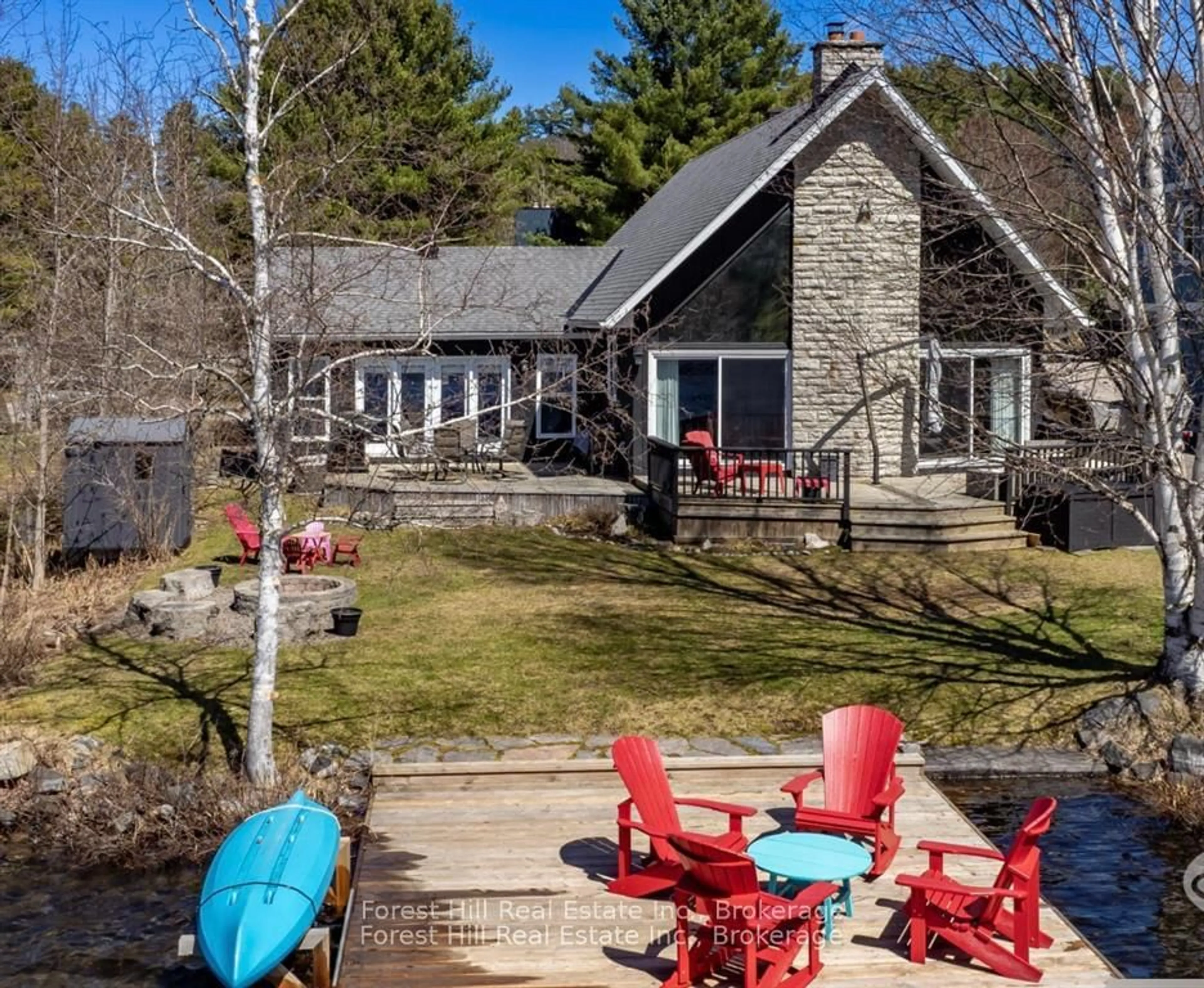 Patio, water/lake/river/ocean view for 26 Harris St, Muskoka Lakes Ontario P0B 1J0