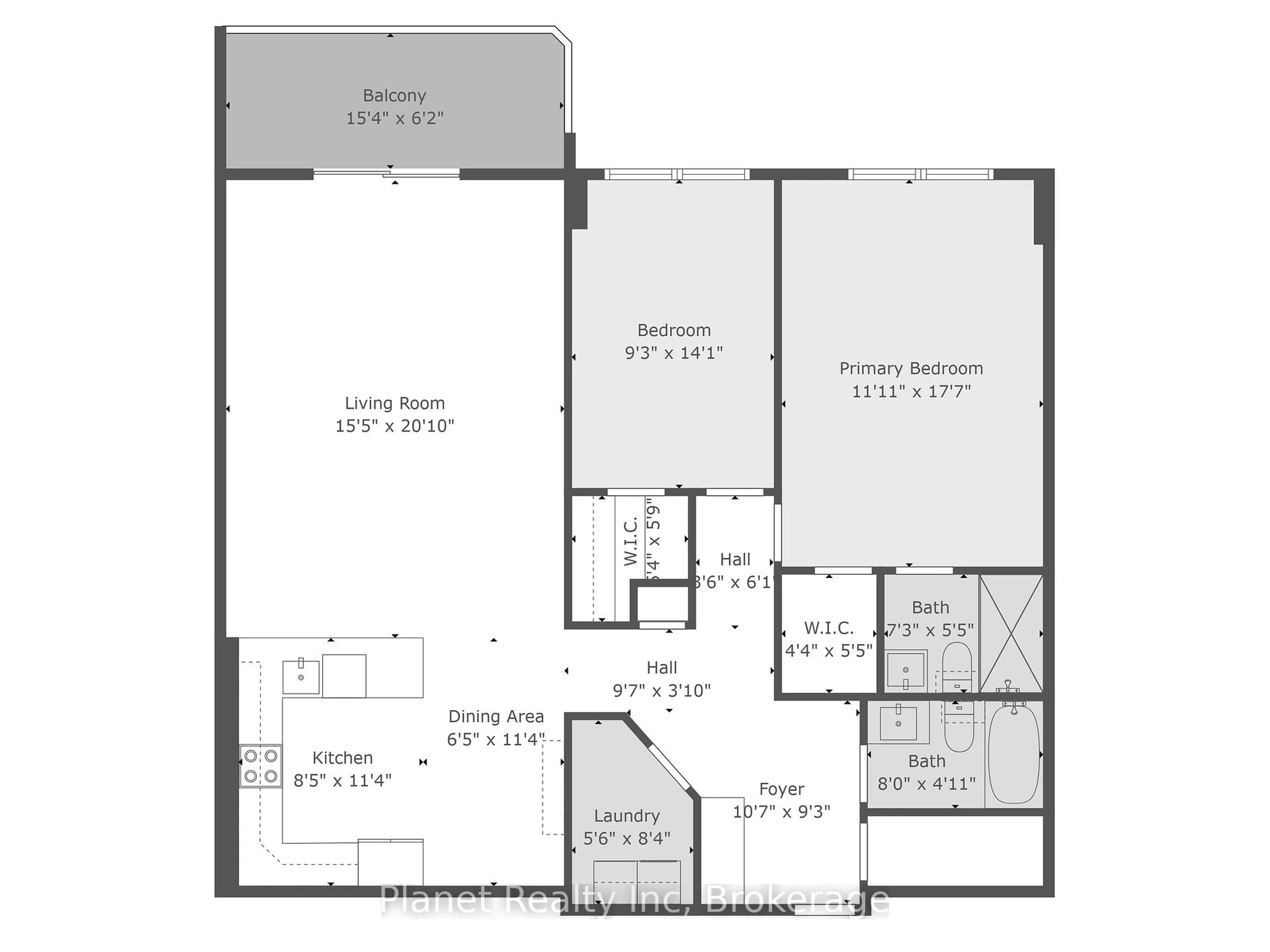Floor plan for 60 Wyndham St #507, Guelph Ontario N1E 7H7