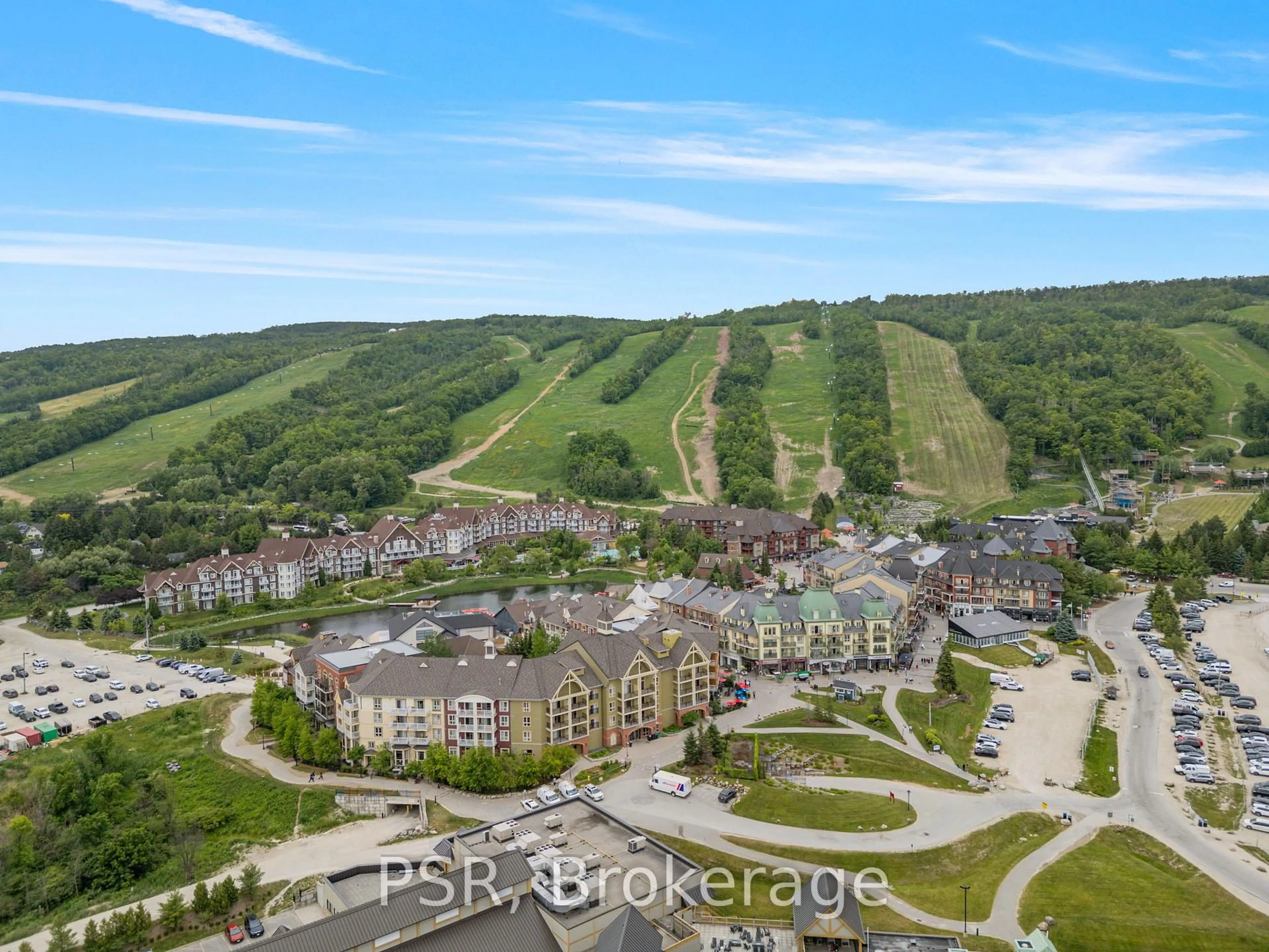 A pic from outside/outdoor area/front of a property/back of a property/a pic from drone, mountain view for 156 Jozo Weider Blvd #465, Blue Mountains Ontario L9Y 0V2