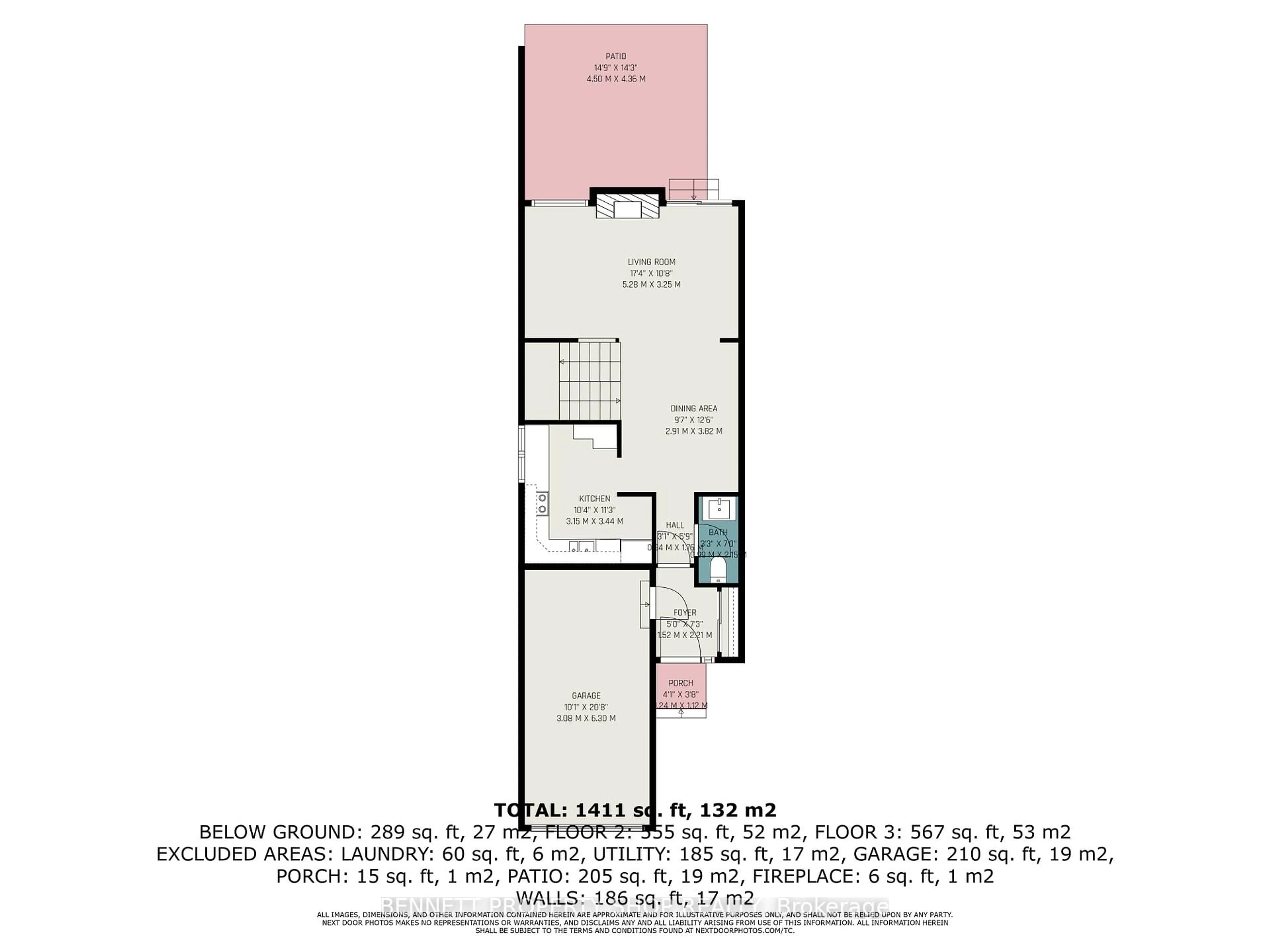 Floor plan for 142 Valley Stream Dr #F, Ottawa Ontario K2H 9C6
